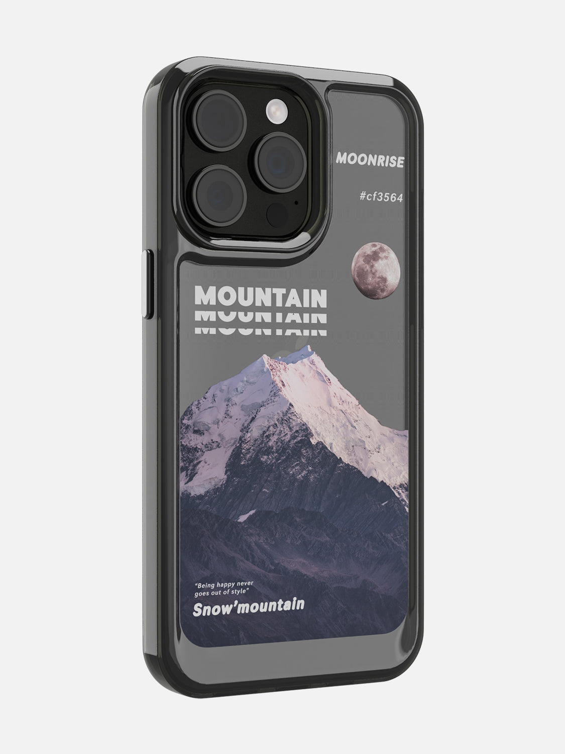 Snowy Mountains Clear Case - iPhone 15 Pro Max (Grey)