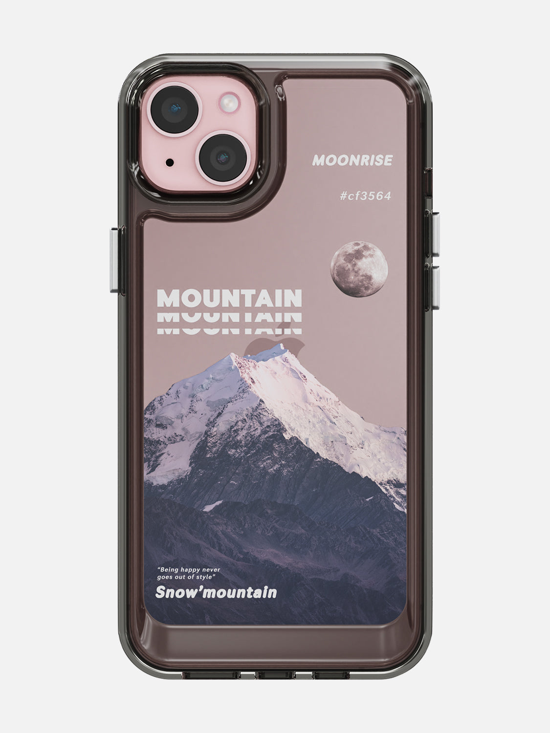 Snowy Mountains Clear Case - iPhone 15 Plus (Grey)