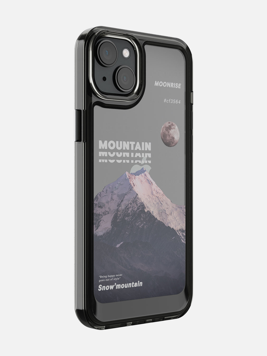 Snowy Mountains Clear Case - iPhone 15 Plus (Grey)