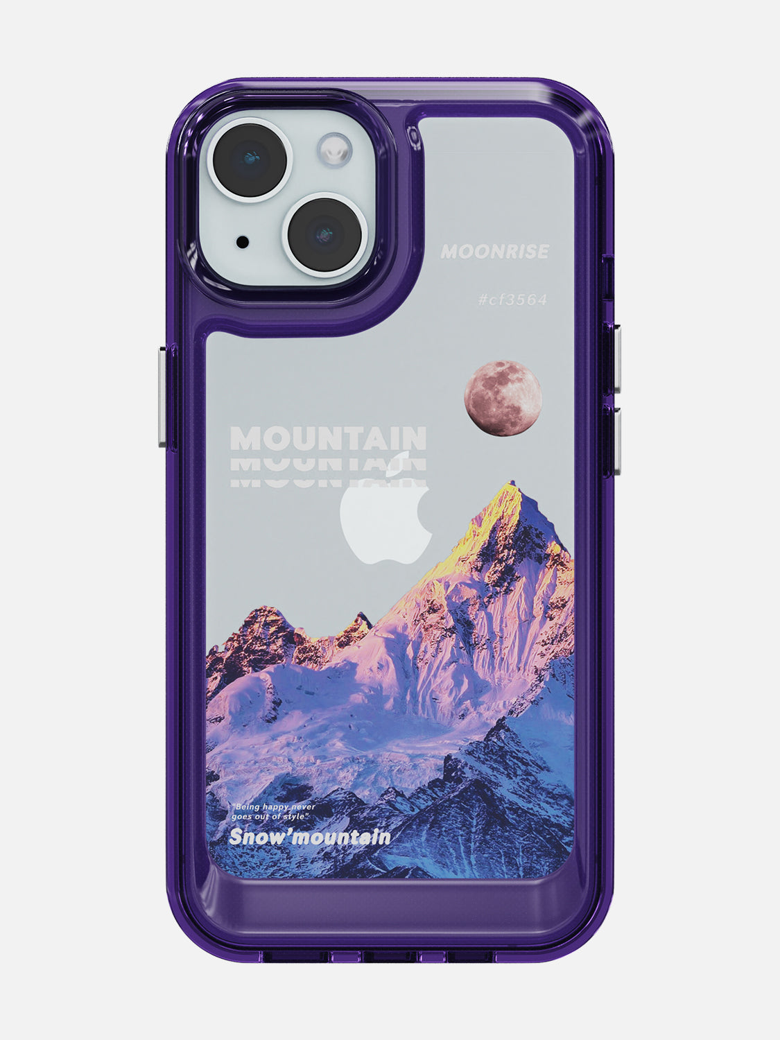 Snowy Mountains Clear Case - iPhone 15 (Purple)