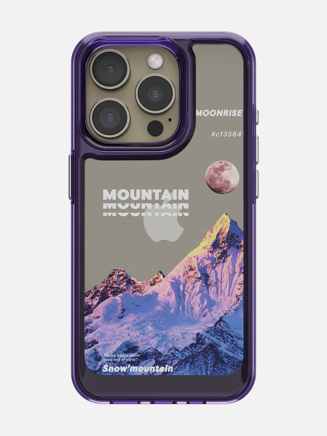 Snowy Mountains Clear Case - iPhone 15 Pro (Purple)