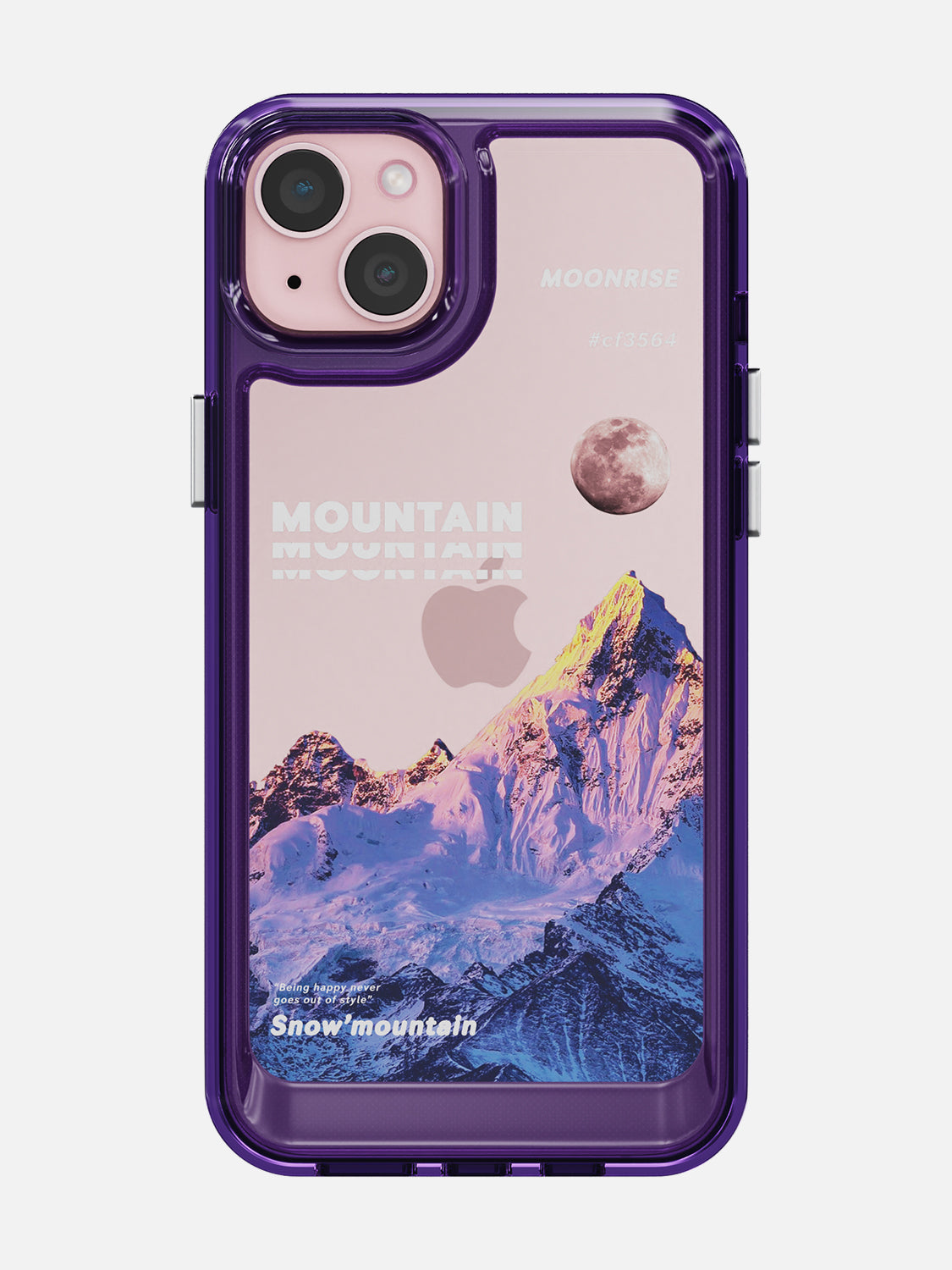 Snowy Mountains Clear Case - iPhone 15 Plus (Purple)