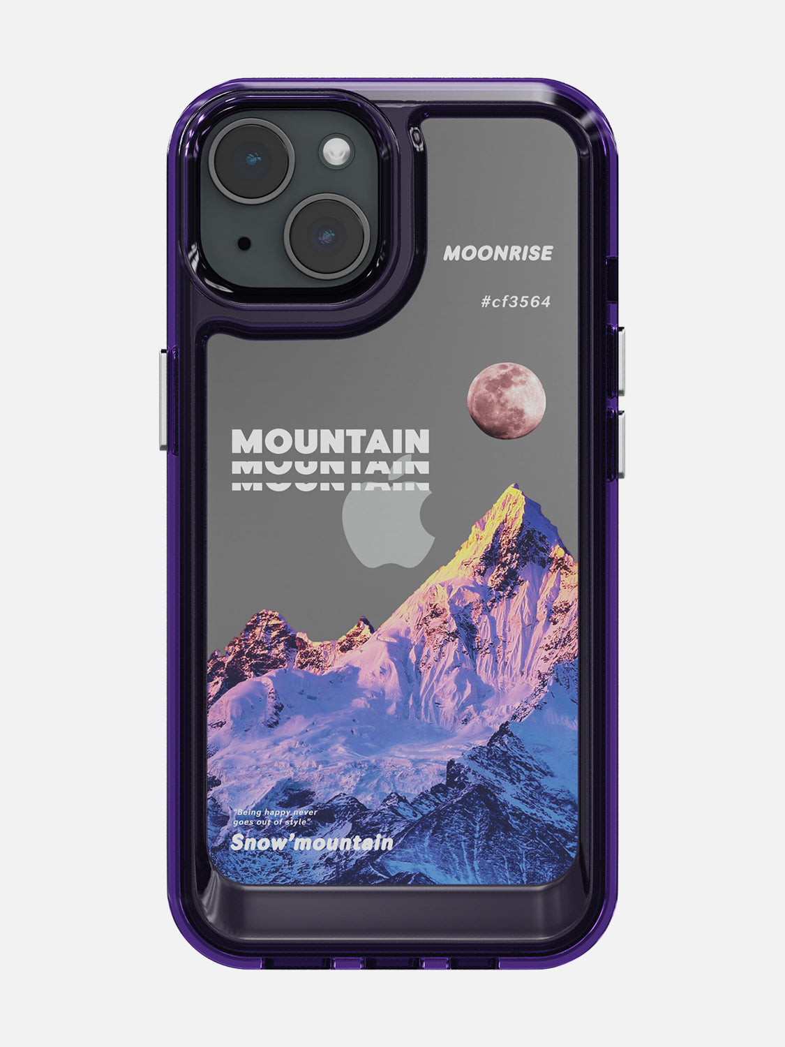Snowy Mountains Clear Case - iPhone 15 (Purple)