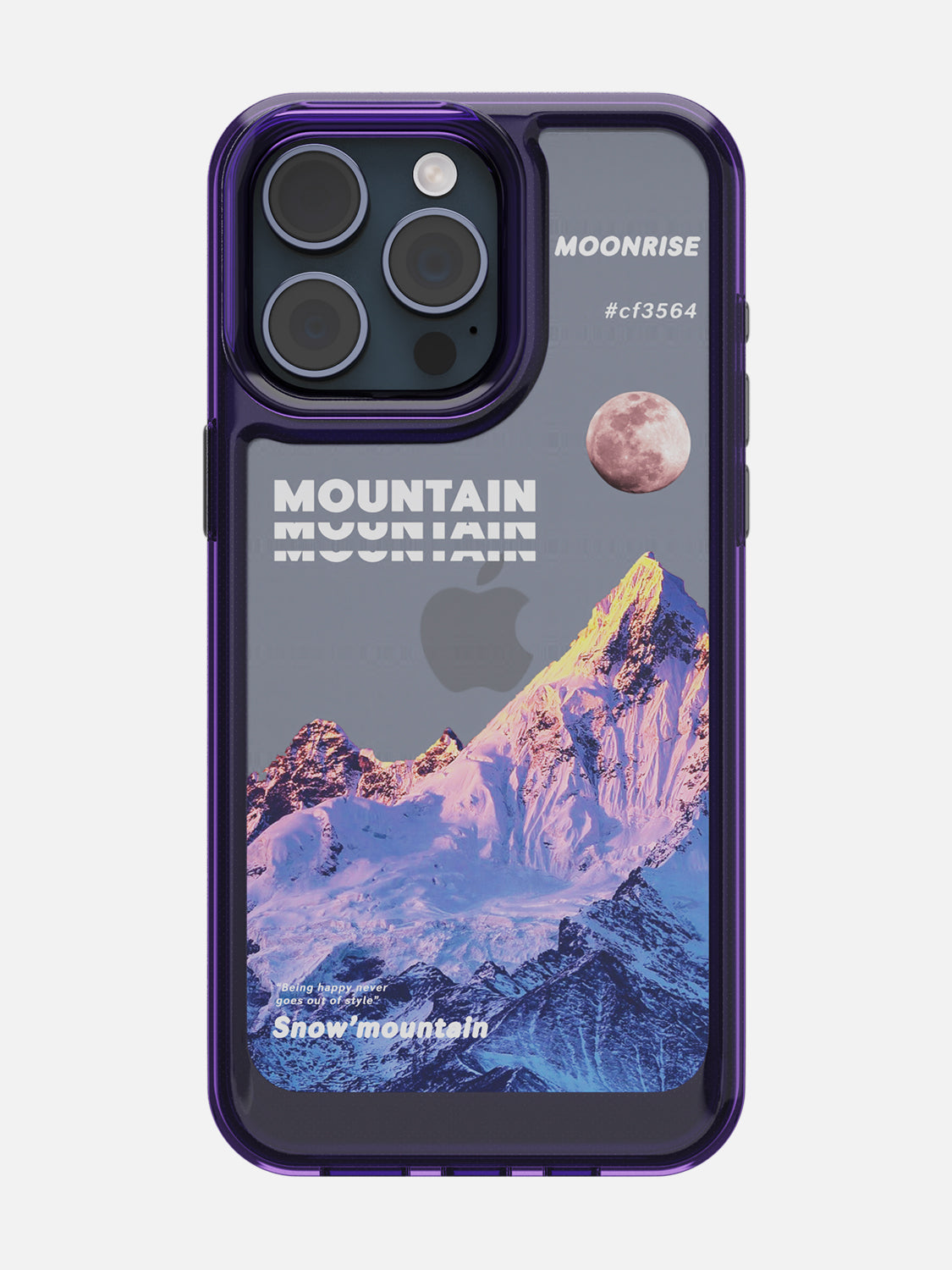 Snowy Mountains Clear Case - iPhone 15 Pro Max (Purple)