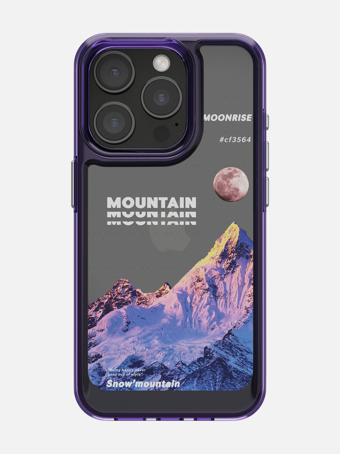 Snowy Mountains Clear Case - iPhone 15 Pro (Purple)