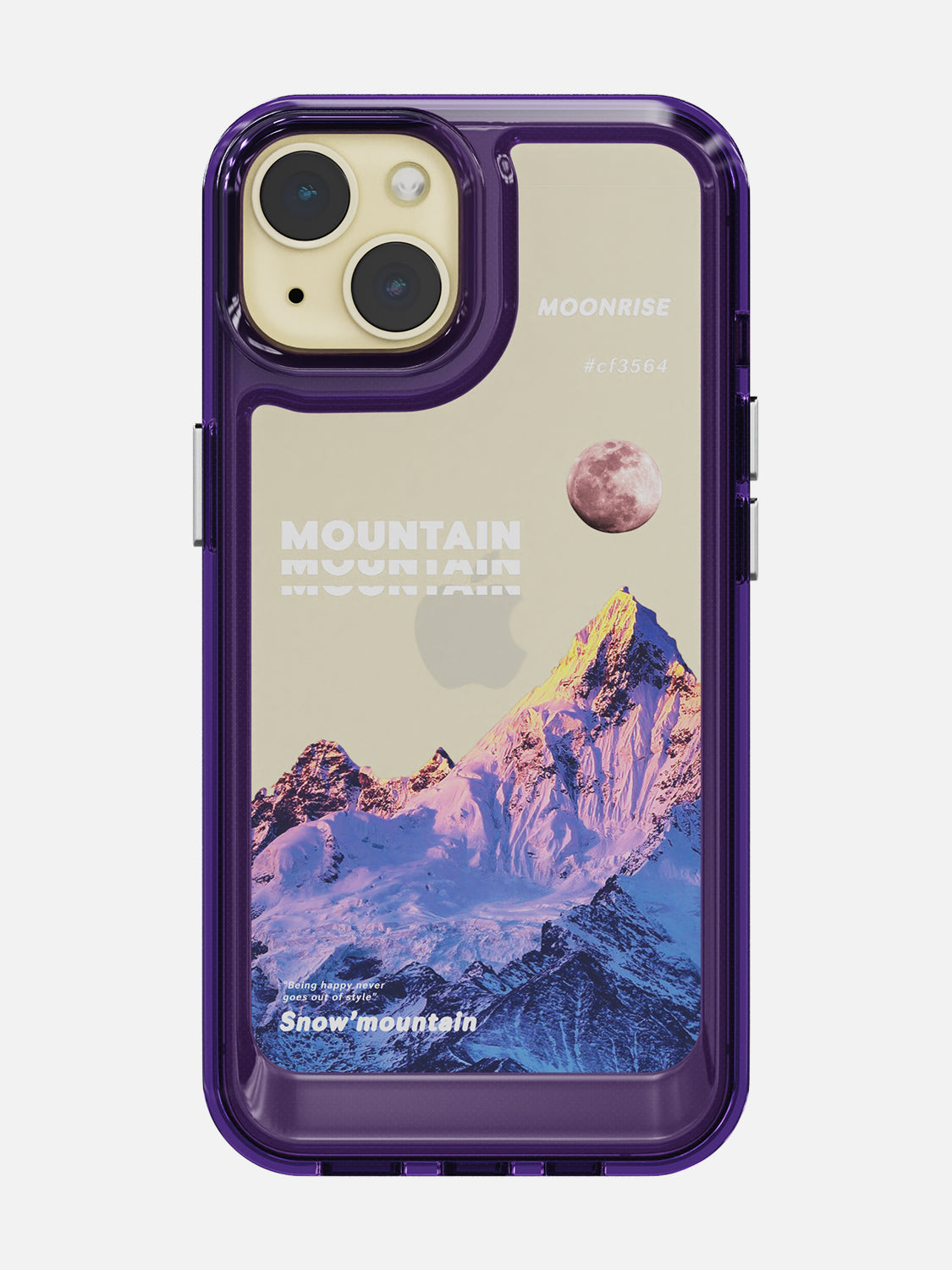 Snowy Mountains Clear Case - iPhone 15 (Purple)