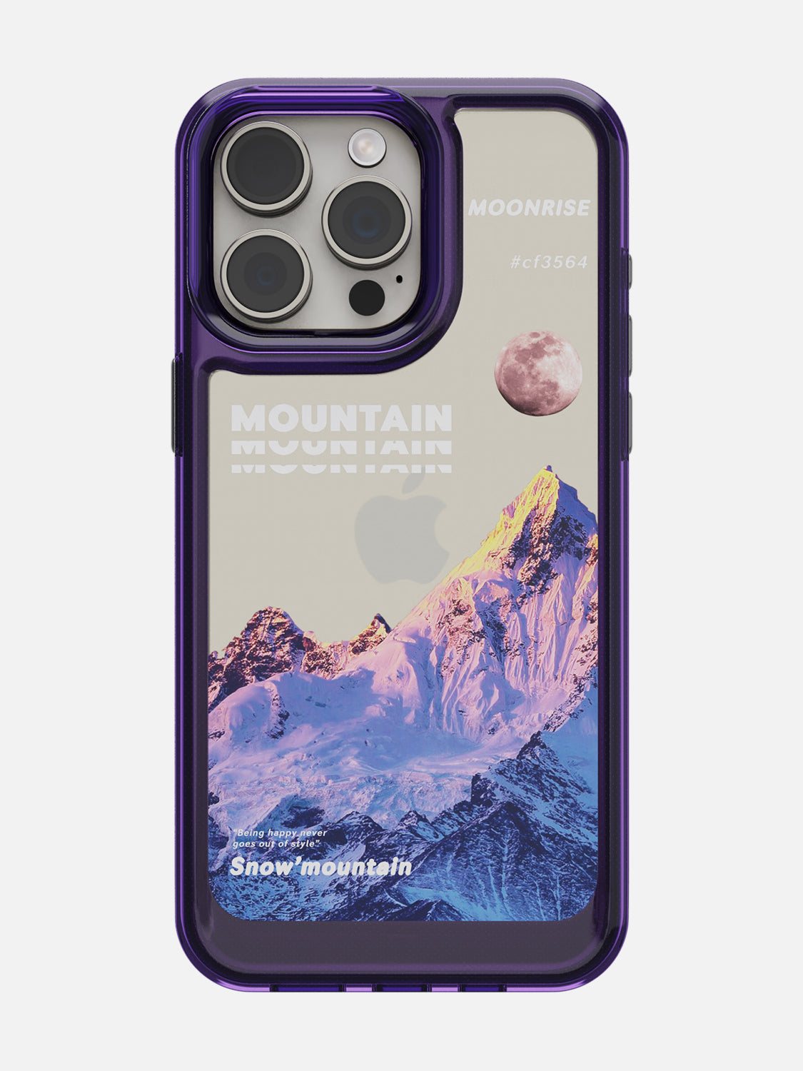 Snowy Mountains Clear Case - iPhone 15 Pro Max (Purple)