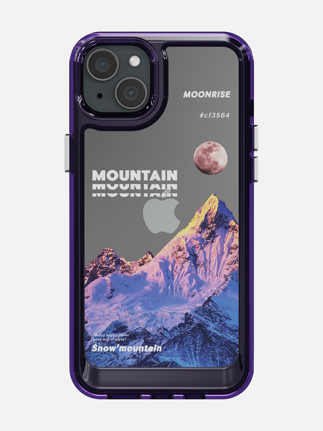 Snowy Mountains Clear Case - iPhone 15 Plus (Purple)