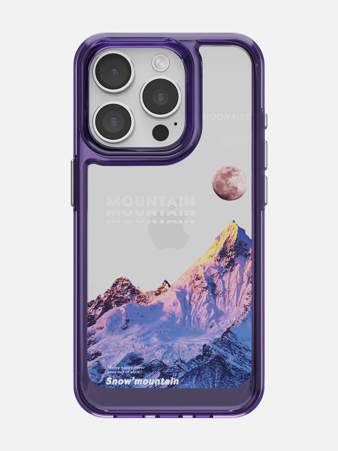 Snowy Mountains Clear Case - iPhone 15 Pro (Purple)