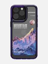 Snowy Mountains Clear Case - iPhone 15 Pro Max (Purple)