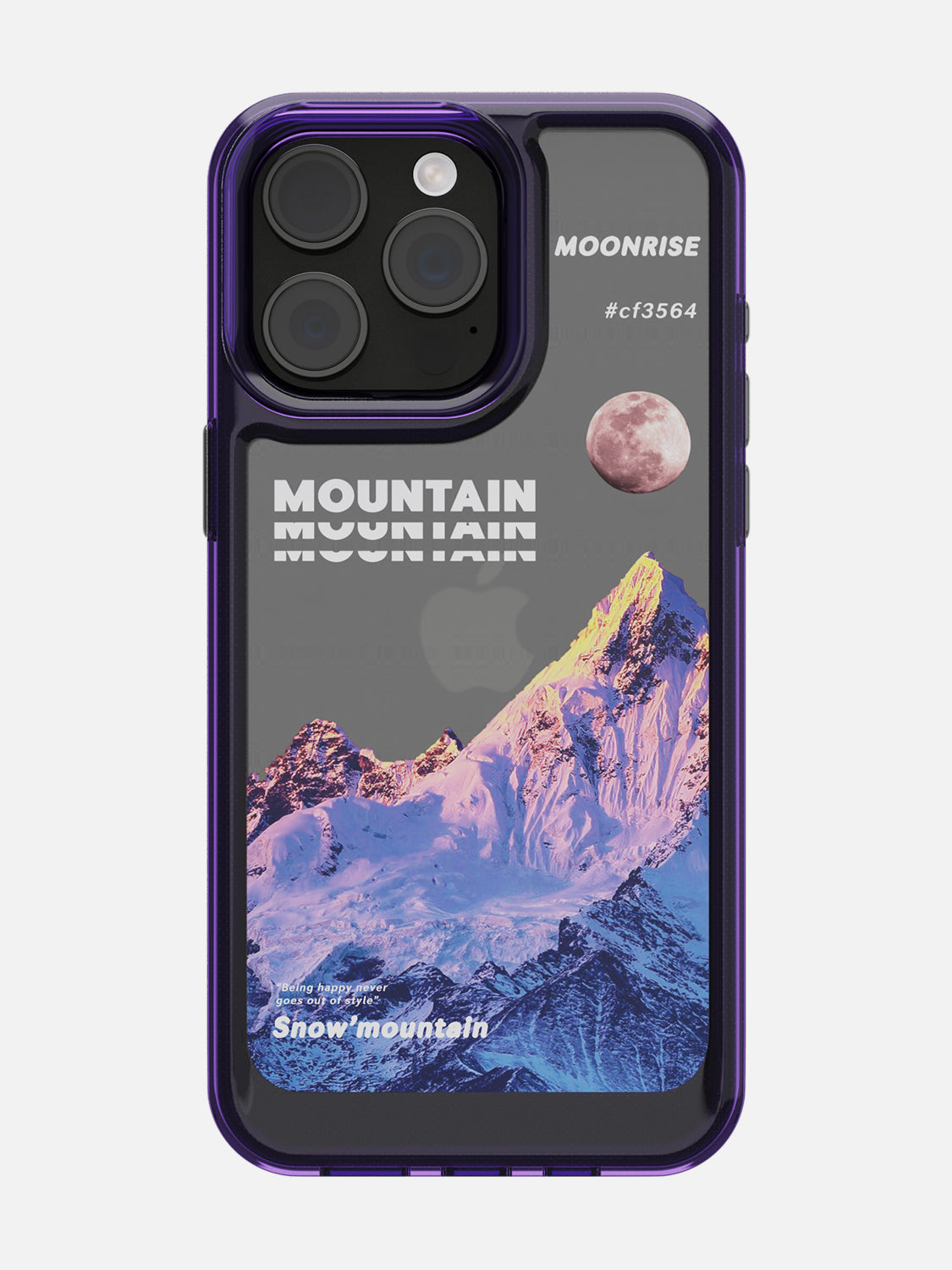 Snowy Mountains Clear Case - iPhone 15 Pro Max (Purple)
