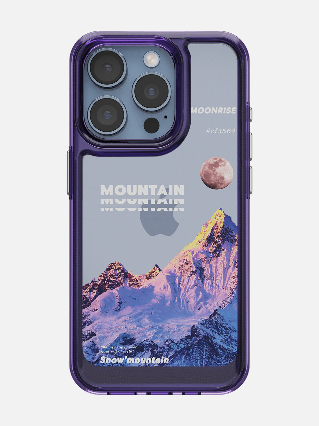 Snowy Mountains Clear Case - iPhone 15 Pro (Purple)