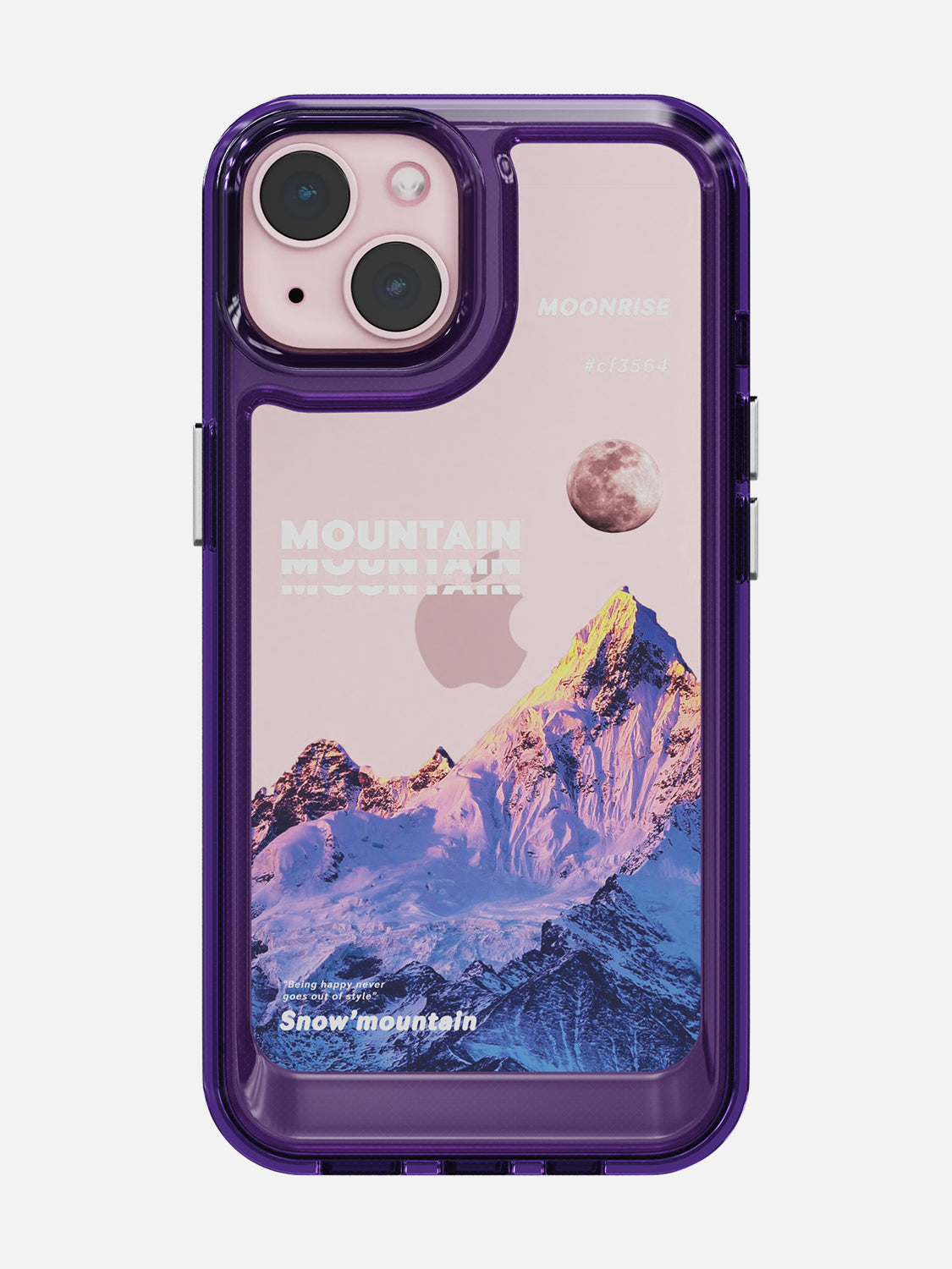Snowy Mountains Clear Case - iPhone 15 (Purple)