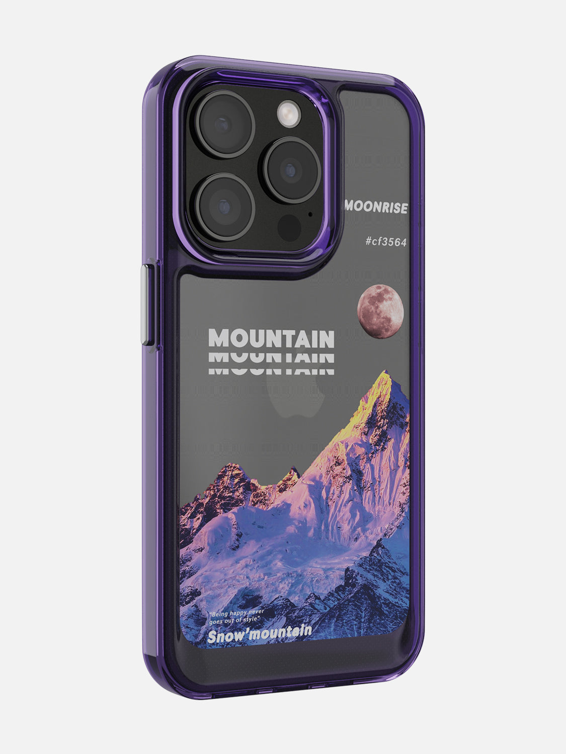 Snowy Mountains Clear Case - iPhone 15 Pro (Purple)