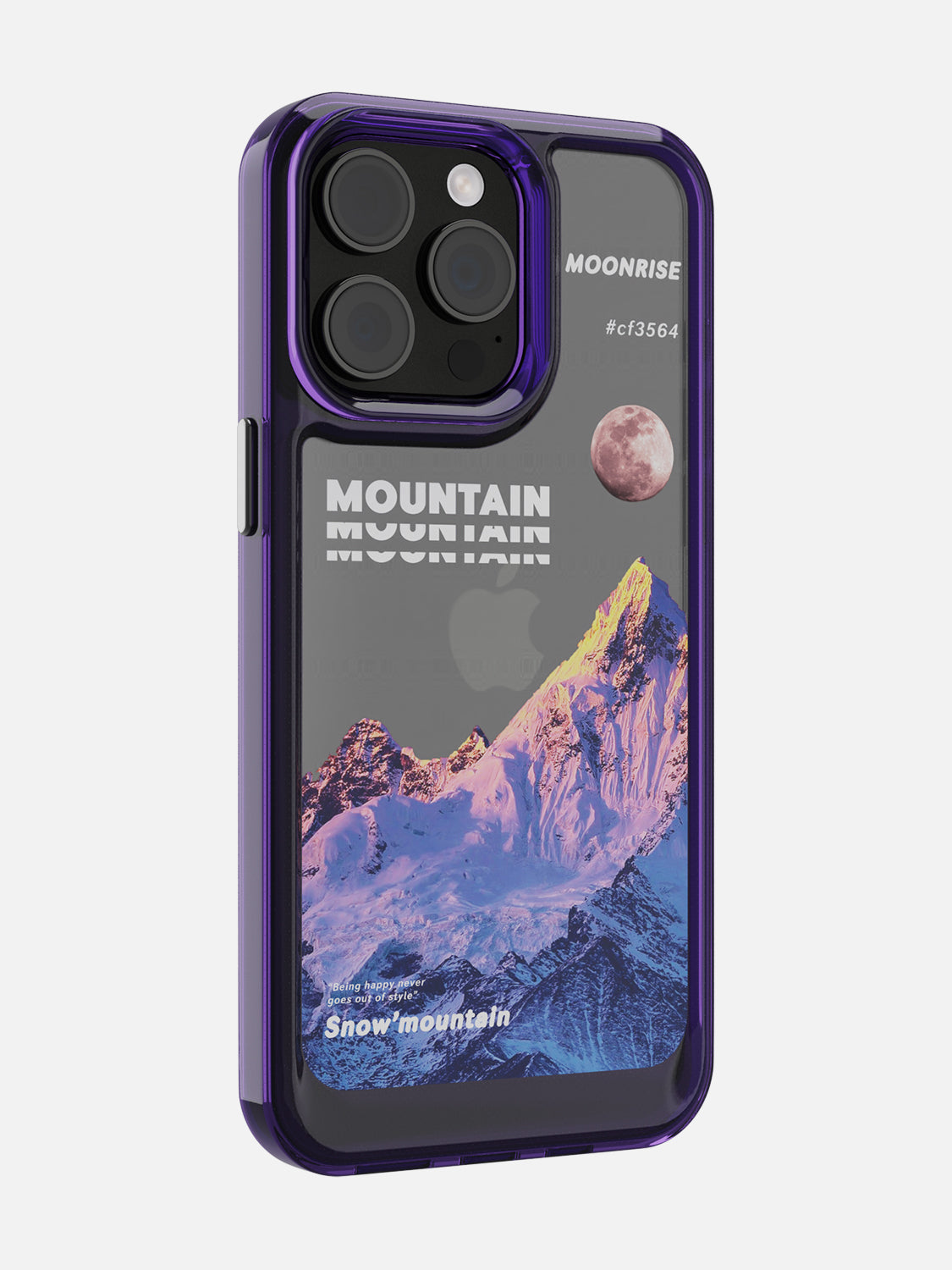Snowy Mountains Clear Case - iPhone 15 Pro Max (Purple)
