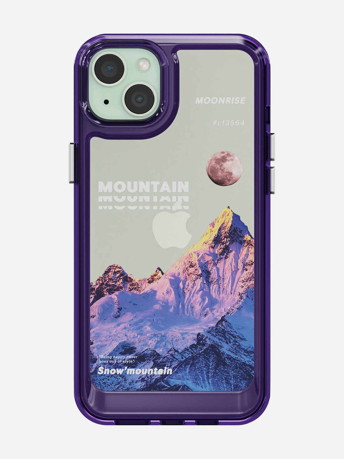 Snowy Mountains Clear Case - iPhone 15 Plus (Purple)