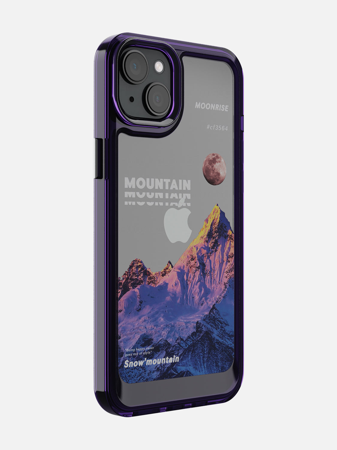 Snowy Mountains Clear Case - iPhone 15 Plus (Purple)