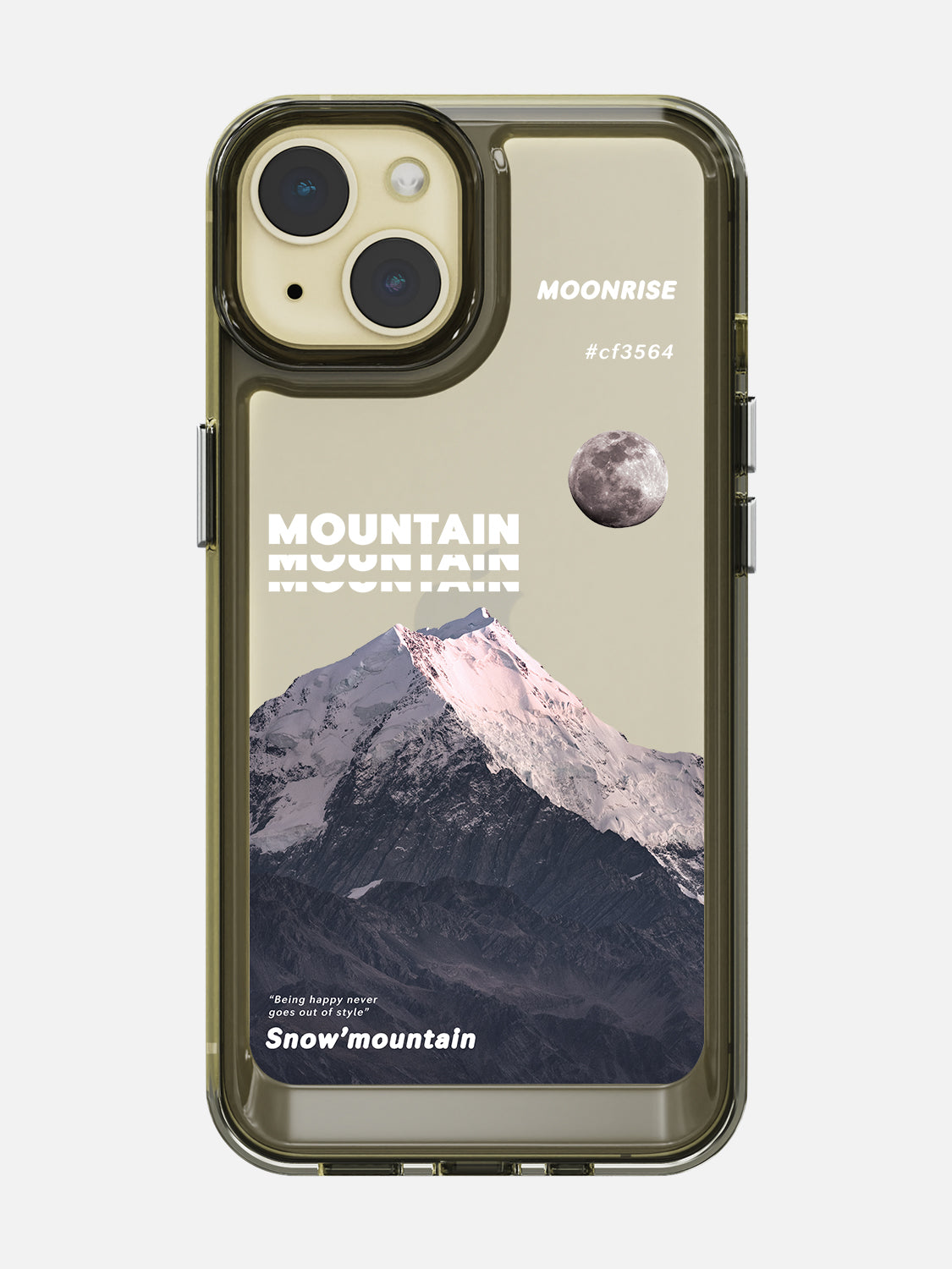 Snowy Mountains Clear Case - iPhone 15 (Grey)