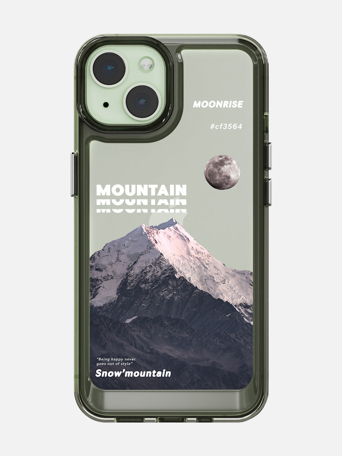Snowy Mountains Clear Case - iPhone 15 (Grey)
