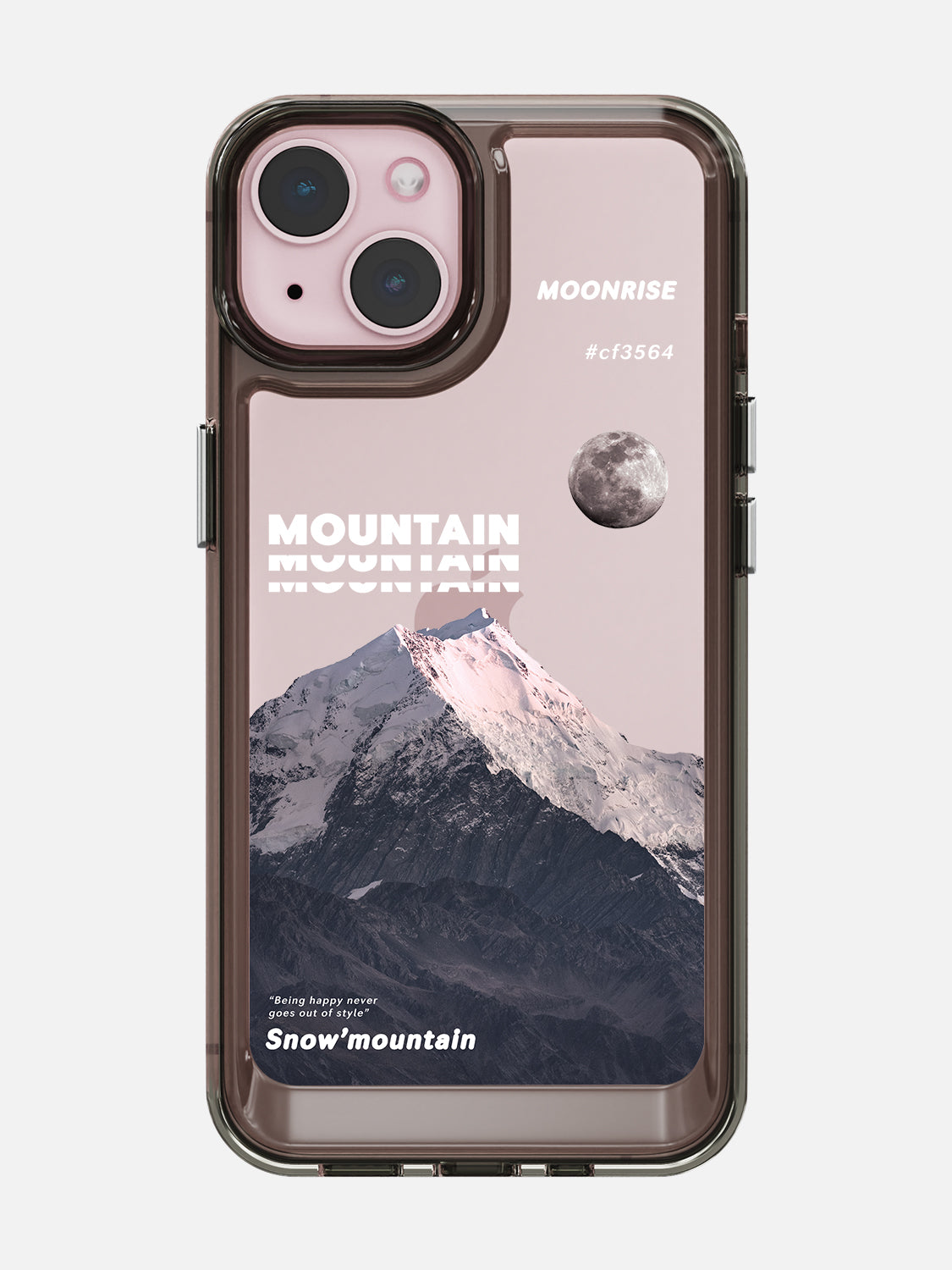 Snowy Mountains Clear Case - iPhone 15 (Grey)