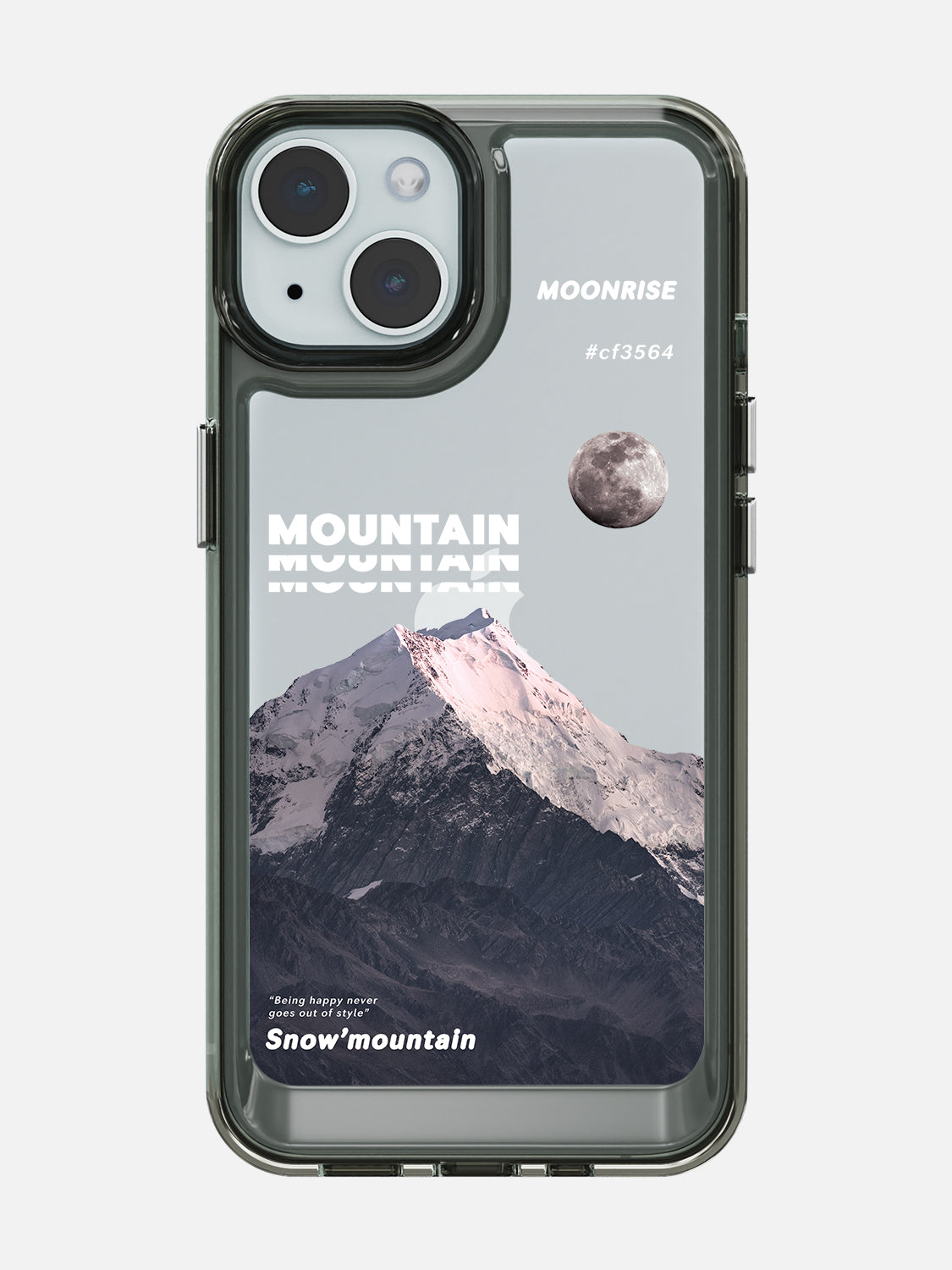 Snowy Mountains Clear Case - iPhone 15 (Grey)
