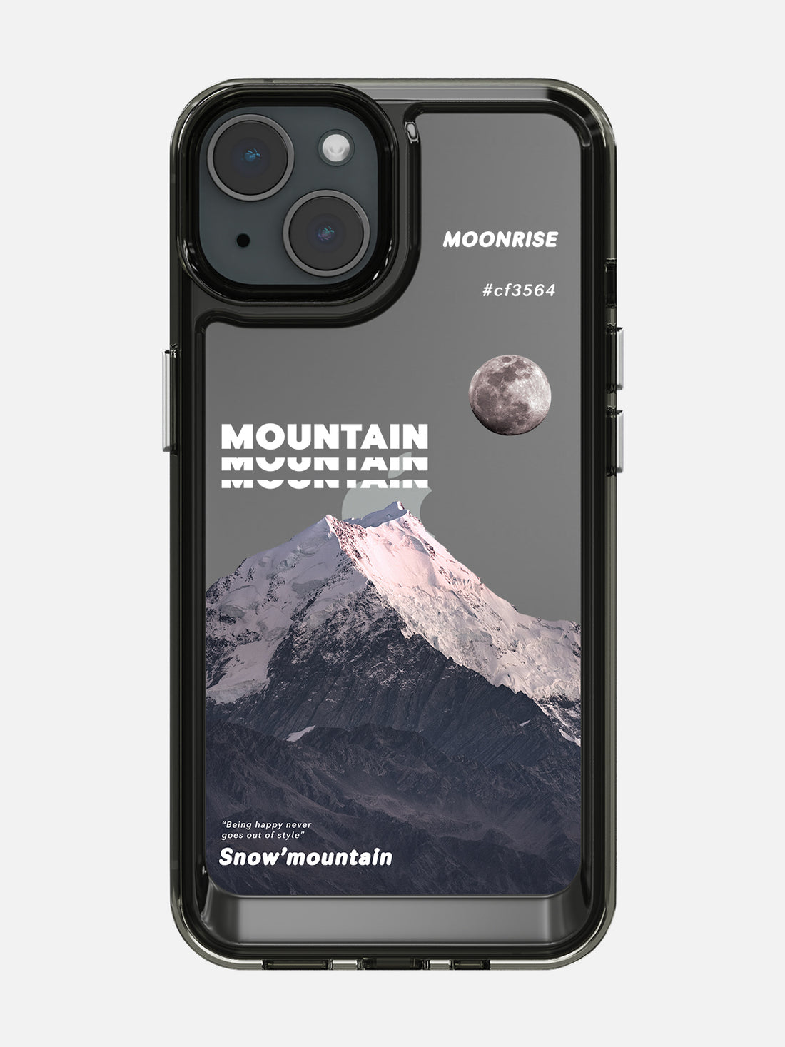 Snowy Mountains Clear Case - iPhone 15 (Grey)