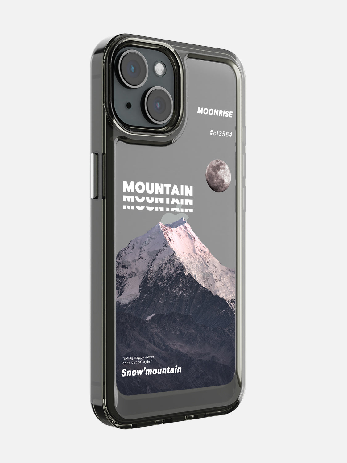 Snowy Mountains Clear Case - iPhone 15 (Grey)