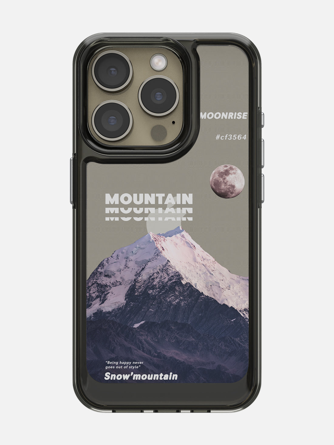 Snowy Mountains Clear Case - iPhone 15 Pro (Grey)