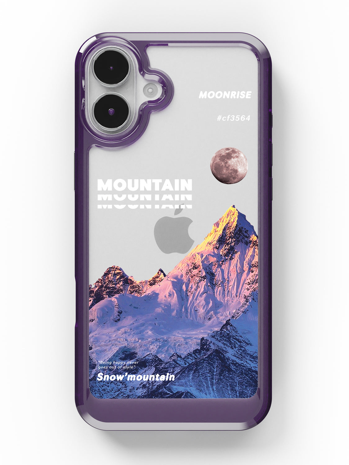 Snowy Mountains Clear Case - iPhone 16 Plus (Purple)