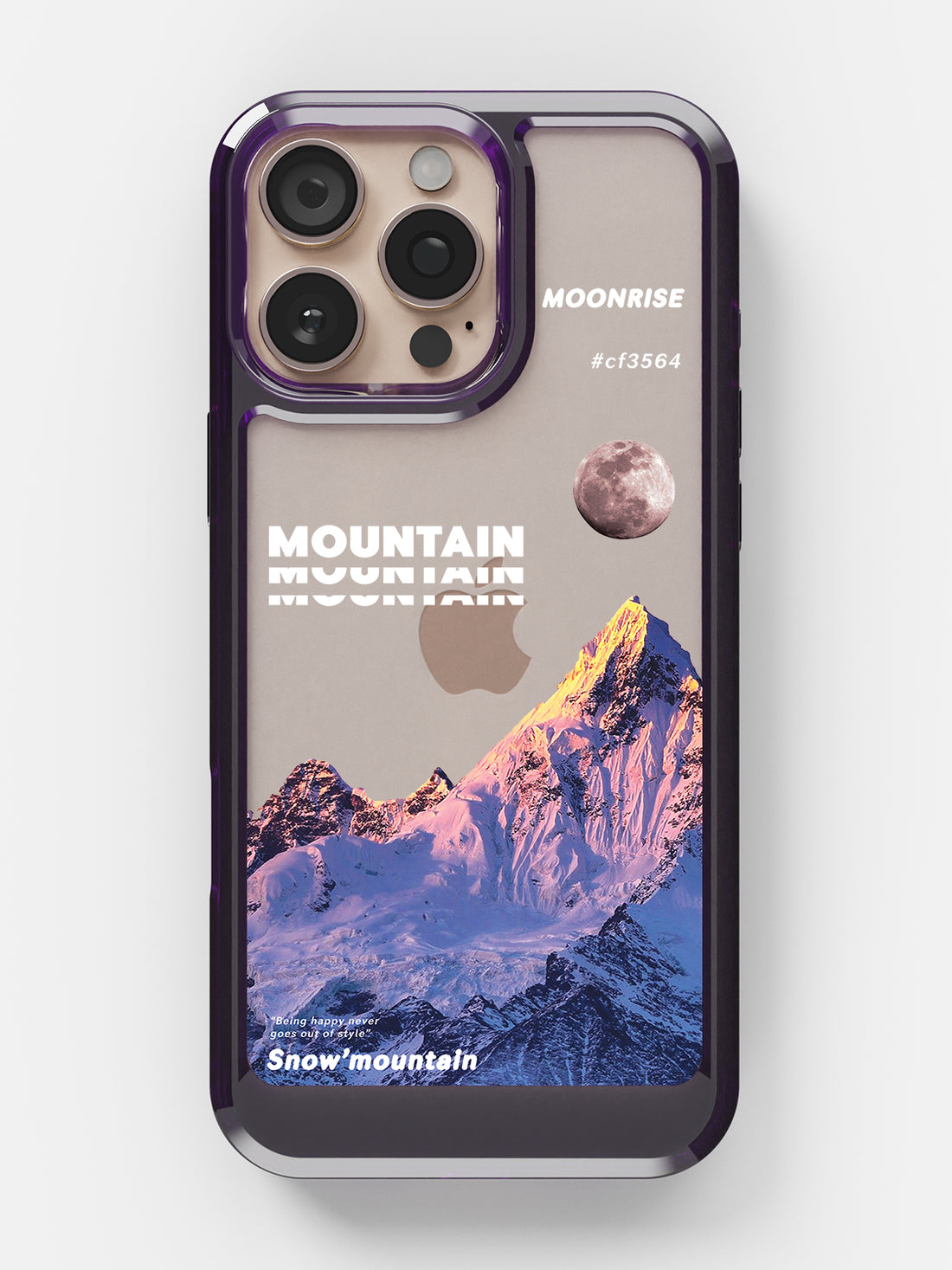 Snowy Mountains Clear Case - iPhone 16 Pro (Purple)