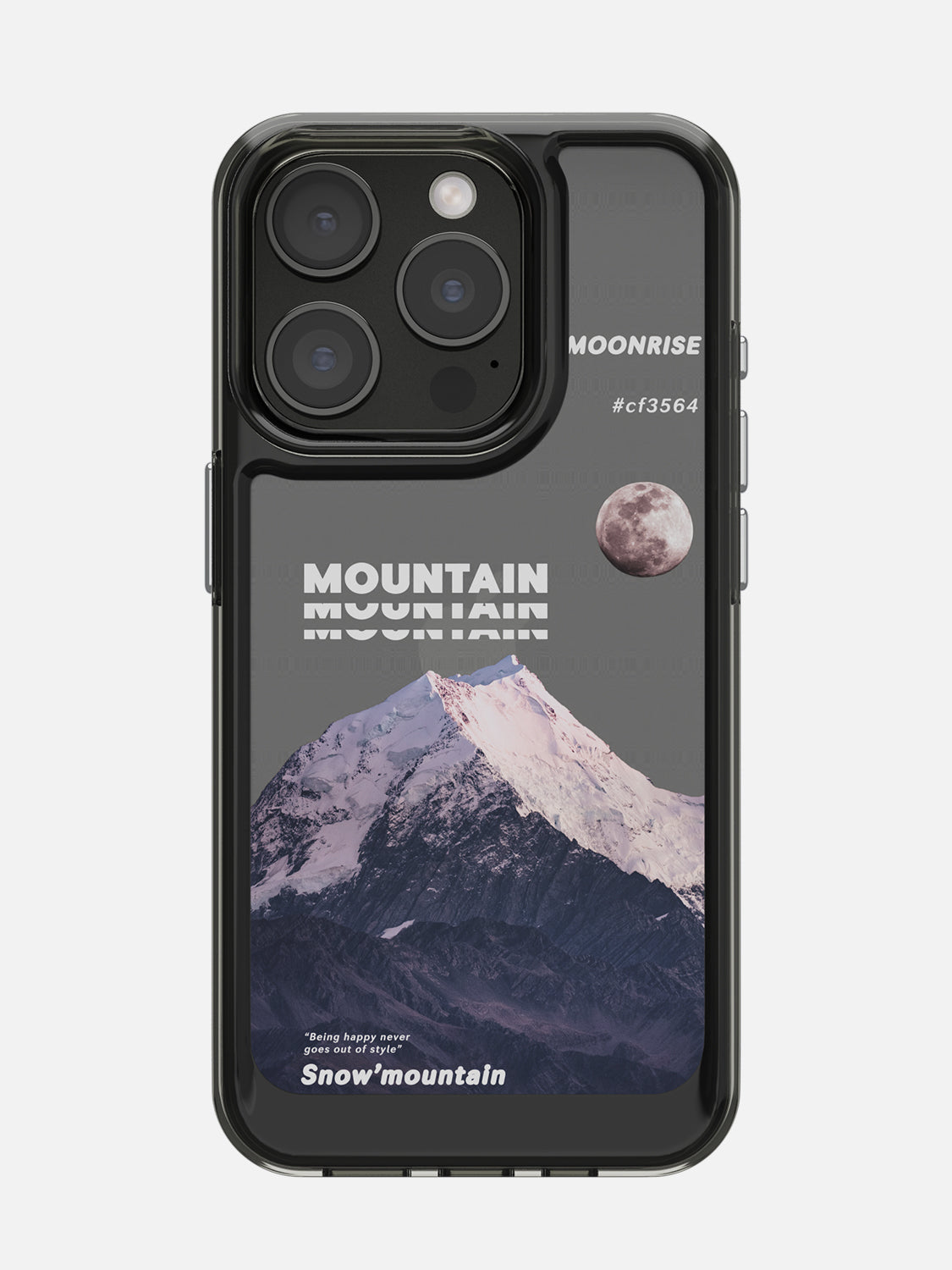 Snowy Mountains Clear Case - iPhone 15 Pro (Grey)