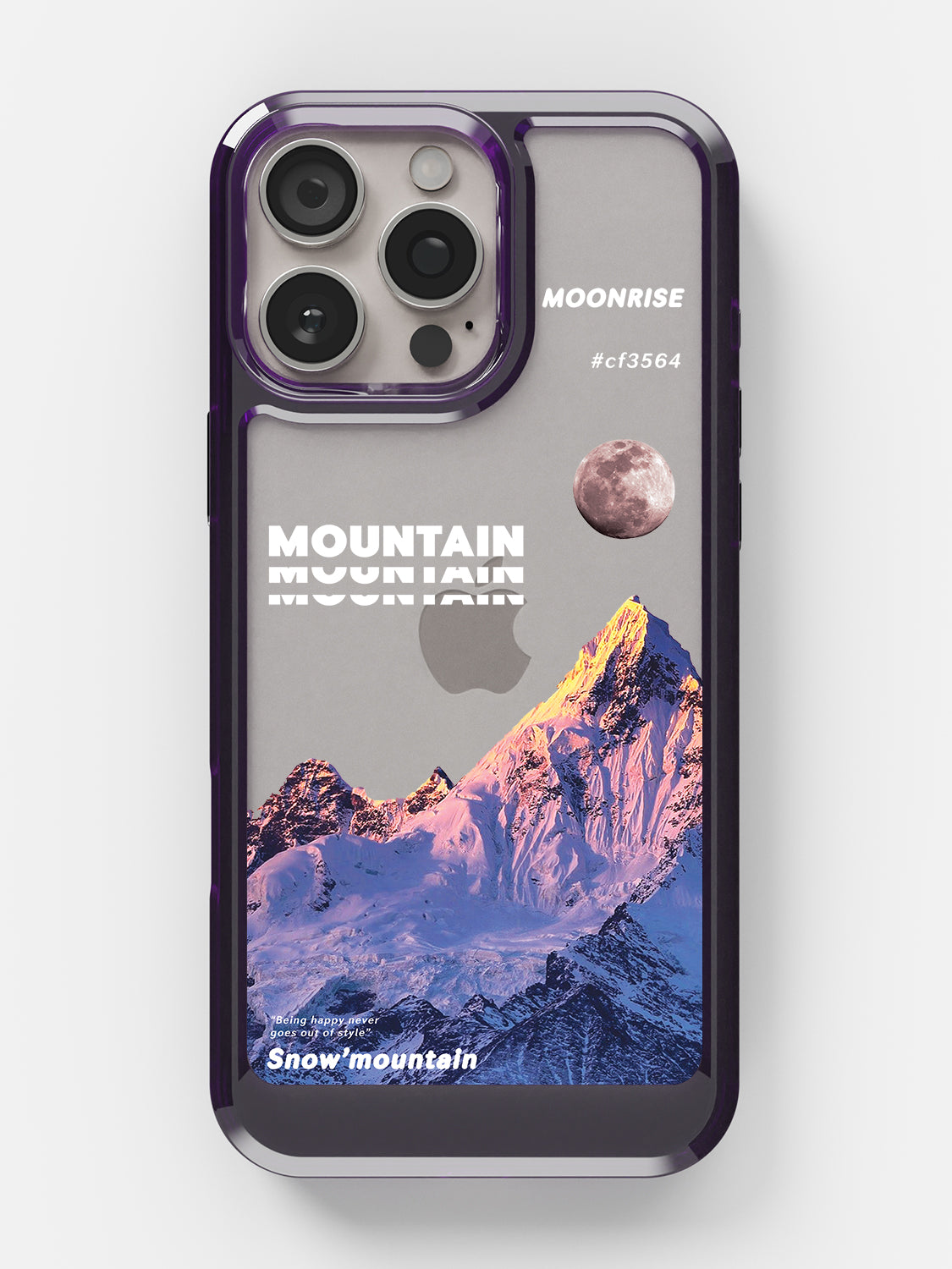 Snowy Mountains Clear Case - iPhone 16 Pro Max (Purple)
