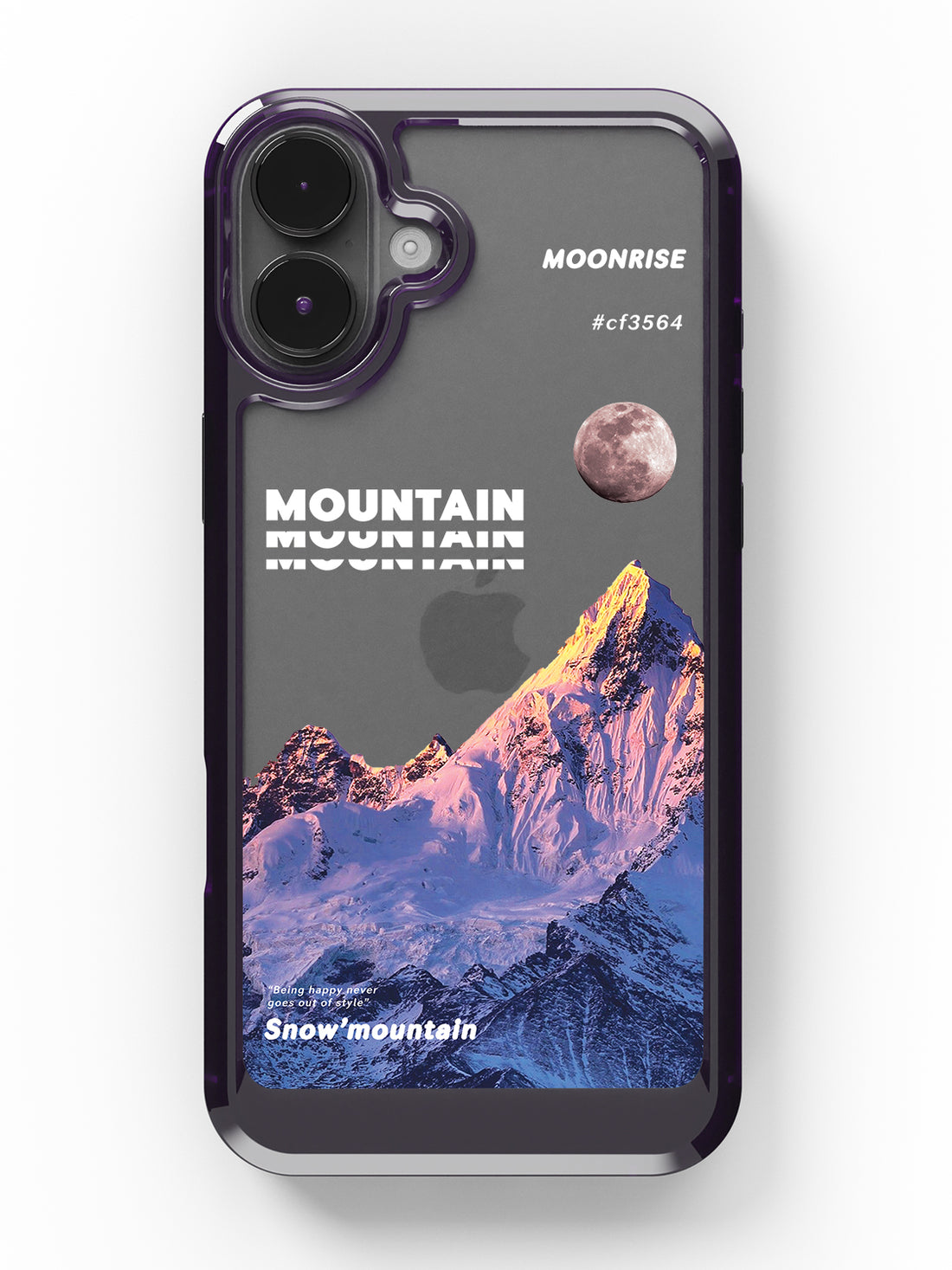 Snowy Mountains Clear Case - iPhone 16 (Purple)