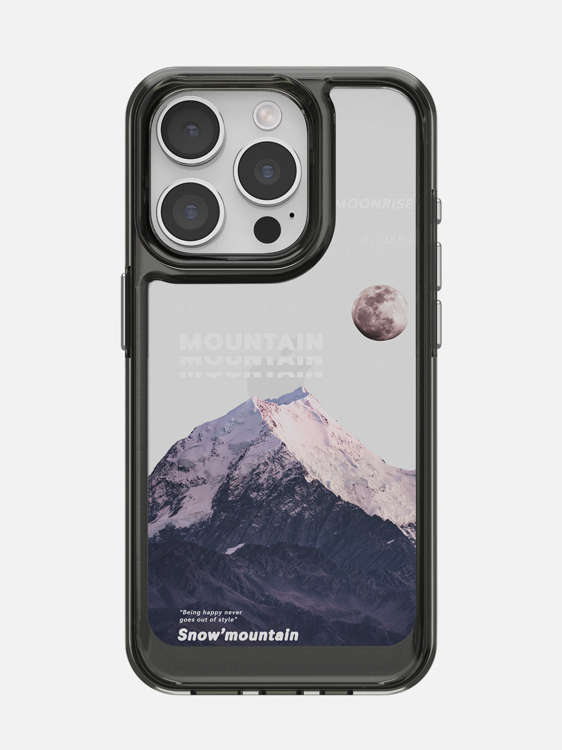 Snowy Mountains Clear Case - iPhone 15 Pro (Grey)