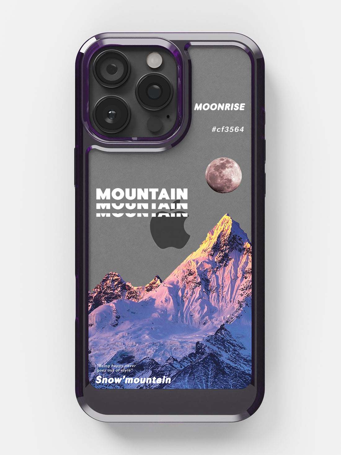 Snowy Mountains Clear Case - iPhone 16 Pro Max (Purple)