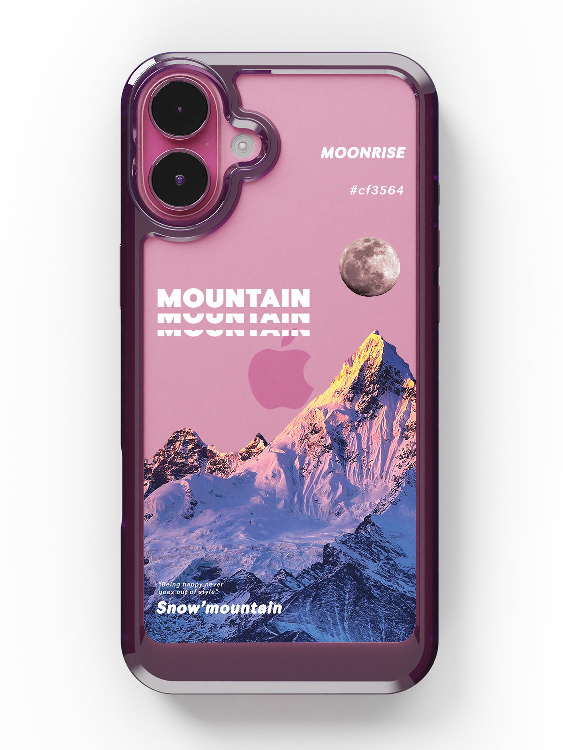 Snowy Mountains Clear Case - iPhone 16 Plus (Purple)