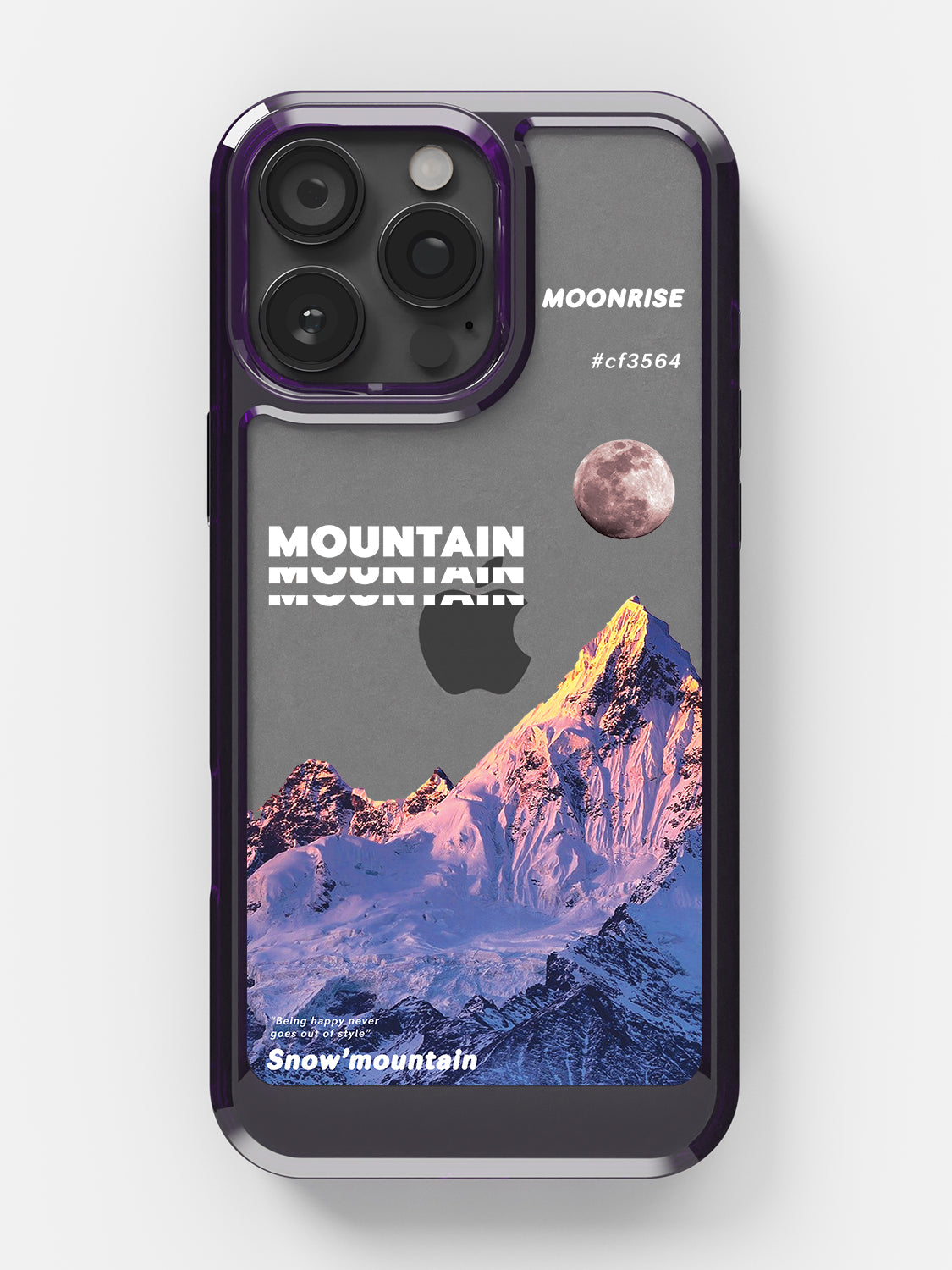 Snowy Mountains Clear Case - iPhone 16 Pro (Purple)