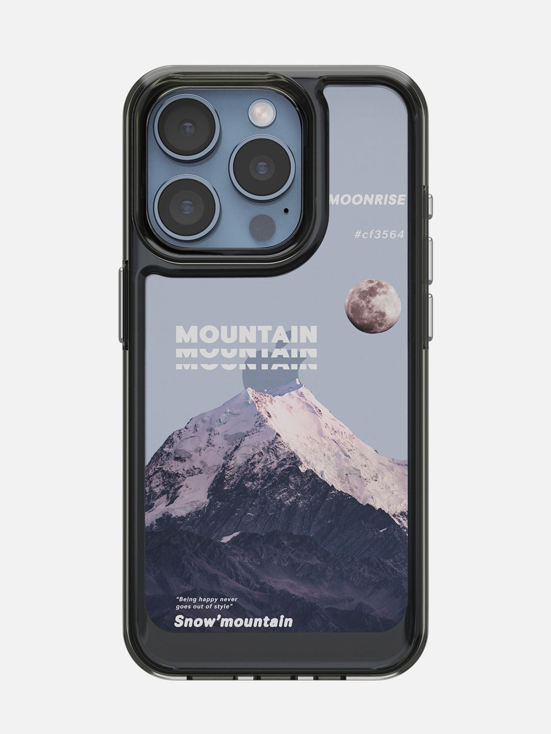 Snowy Mountains Clear Case - iPhone 15 Pro (Grey)