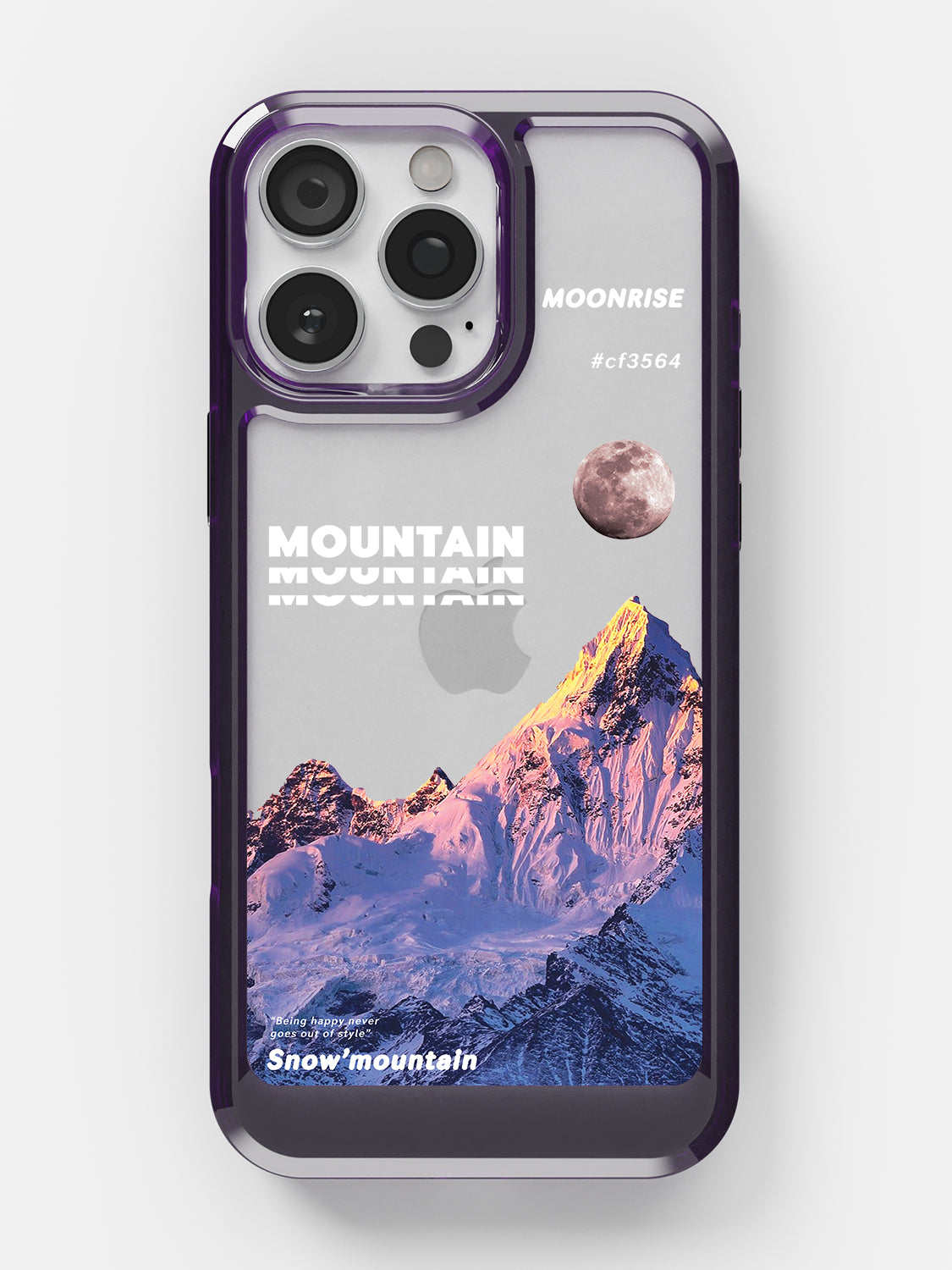 Snowy Mountains Clear Case - iPhone 16 Pro Max (Purple)