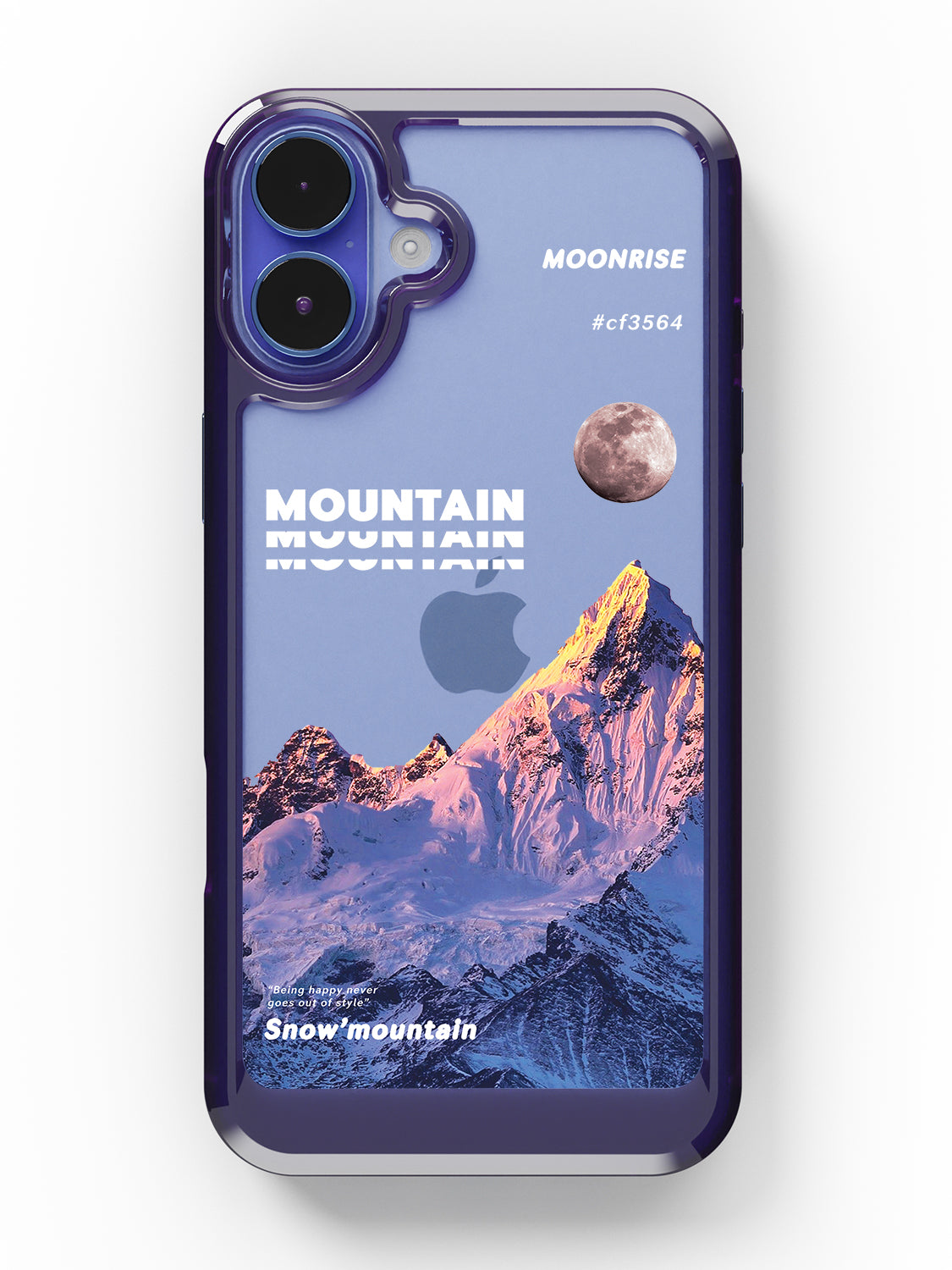 Snowy Mountains Clear Case - iPhone 16 Plus (Purple)