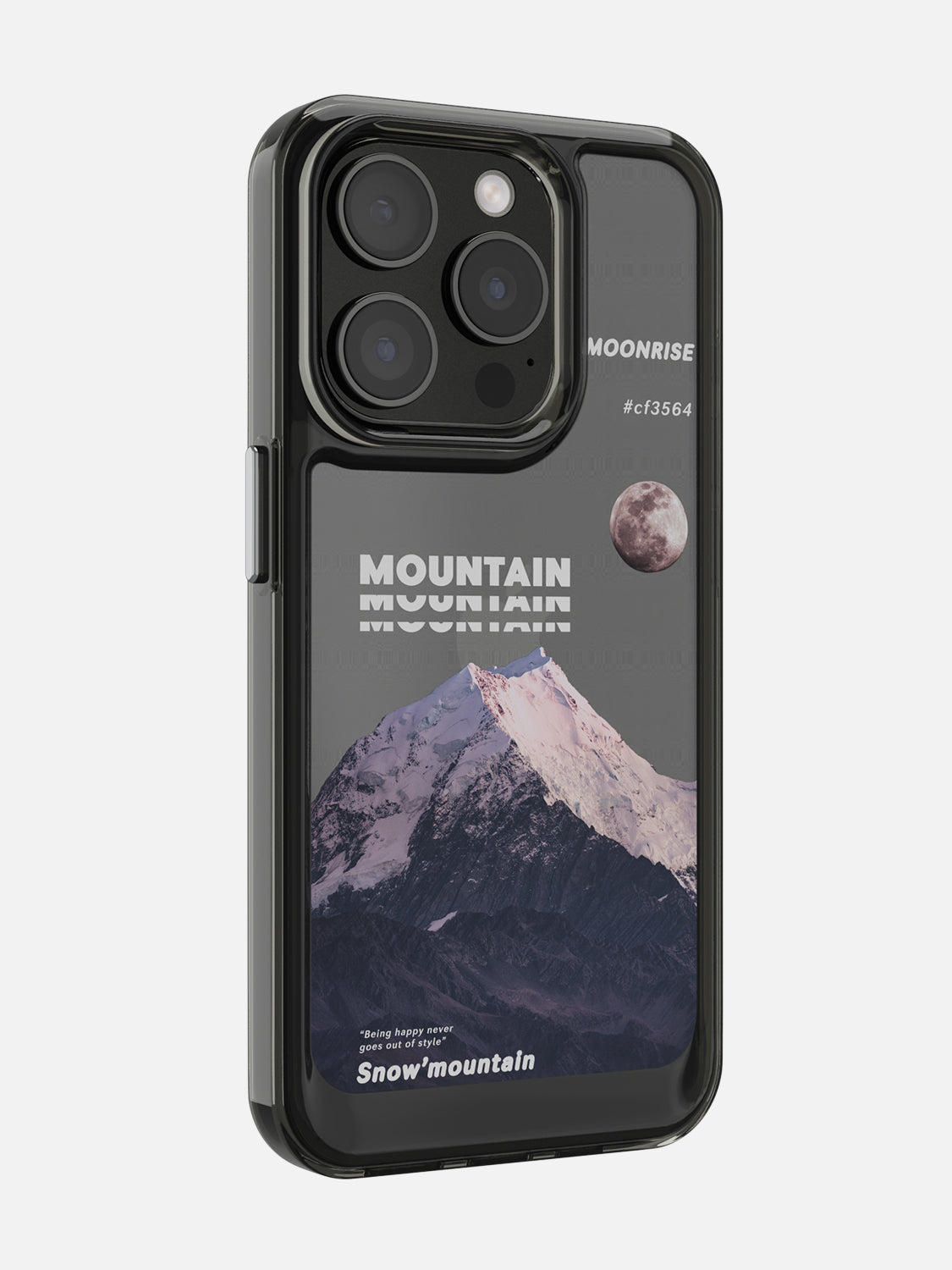 Snowy Mountains Clear Case - iPhone 15 Pro (Grey)
