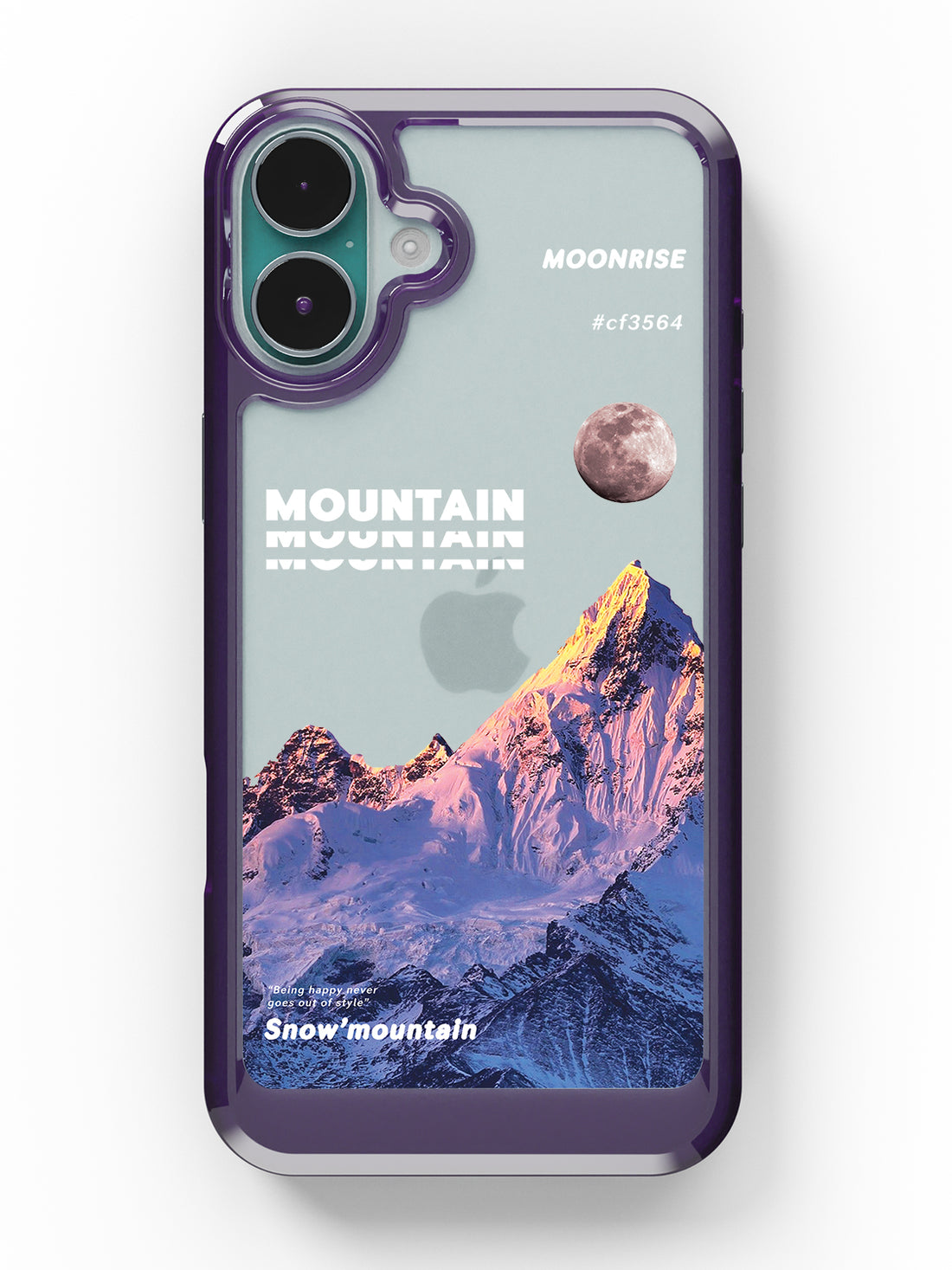 Snowy Mountains Clear Case - iPhone 16 Plus (Purple)