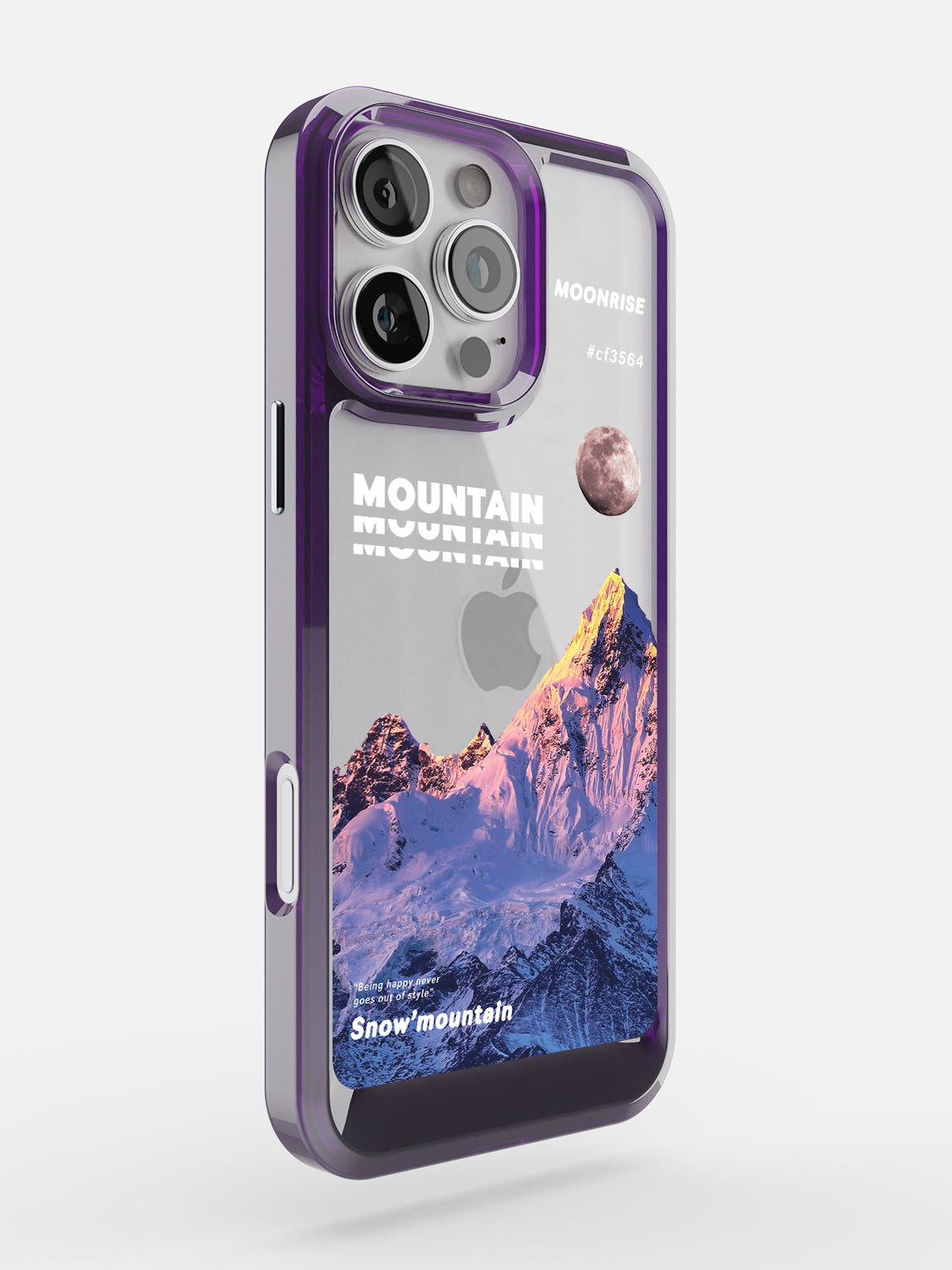 Snowy Mountains Clear Case - iPhone 16 Pro Max (Purple)