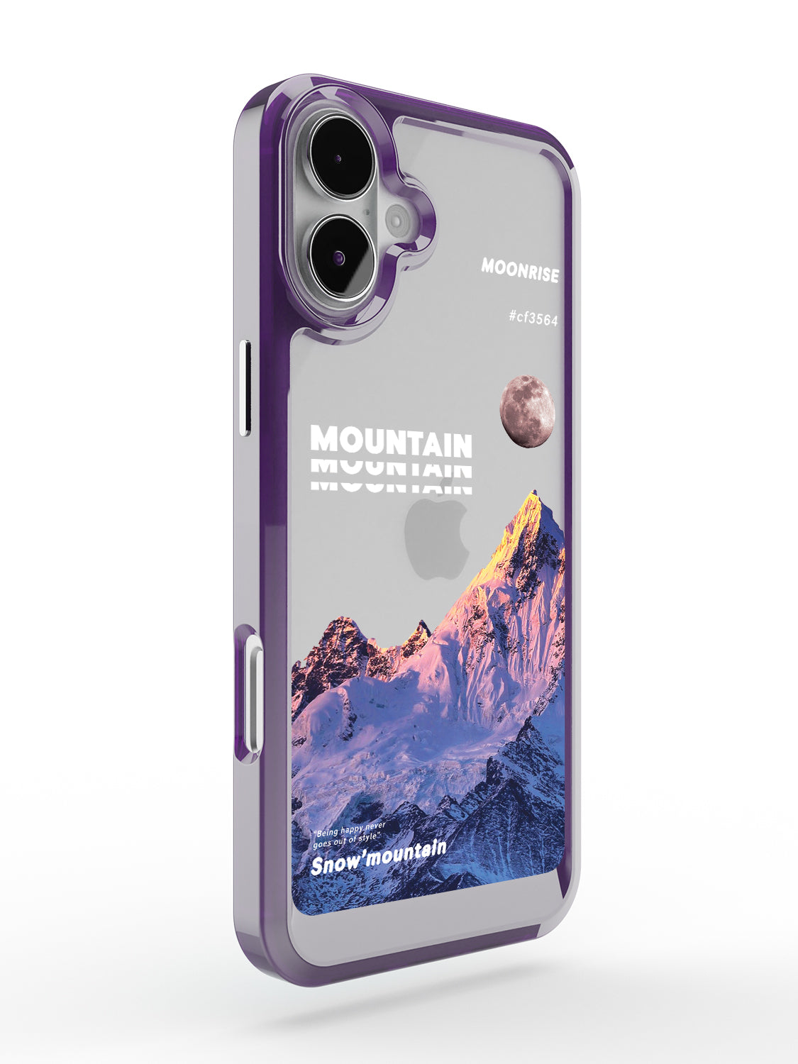 Snowy Mountains Clear Case - iPhone 16 Plus (Purple)