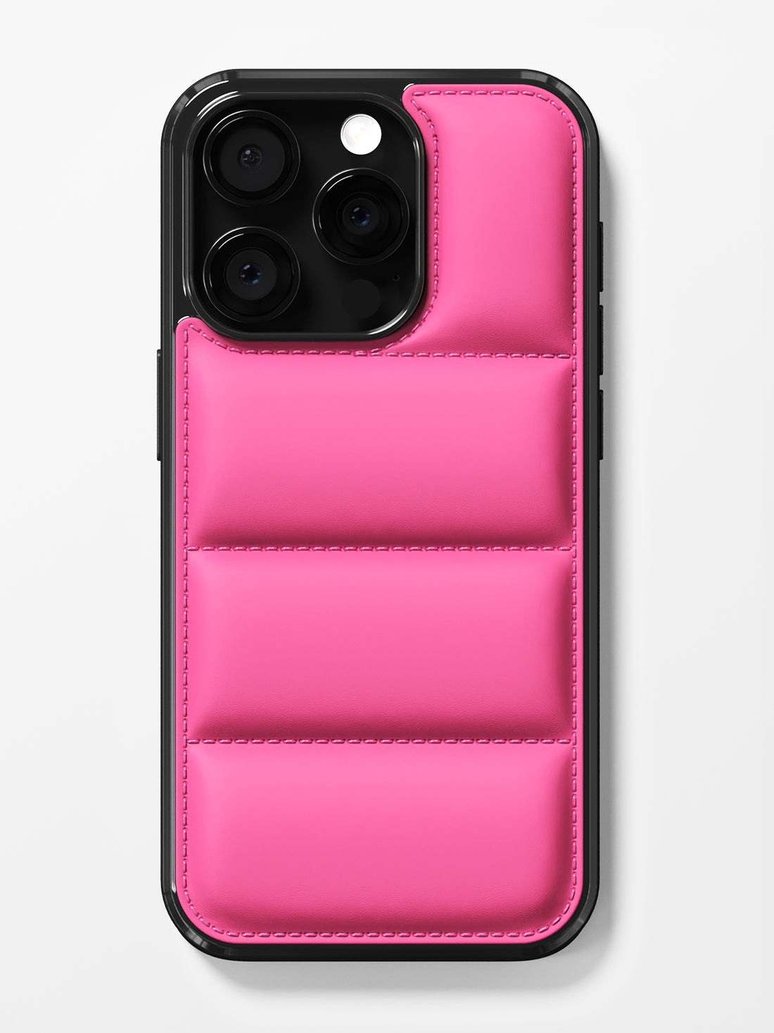iPhone 15 Pro Pink Puffer Case