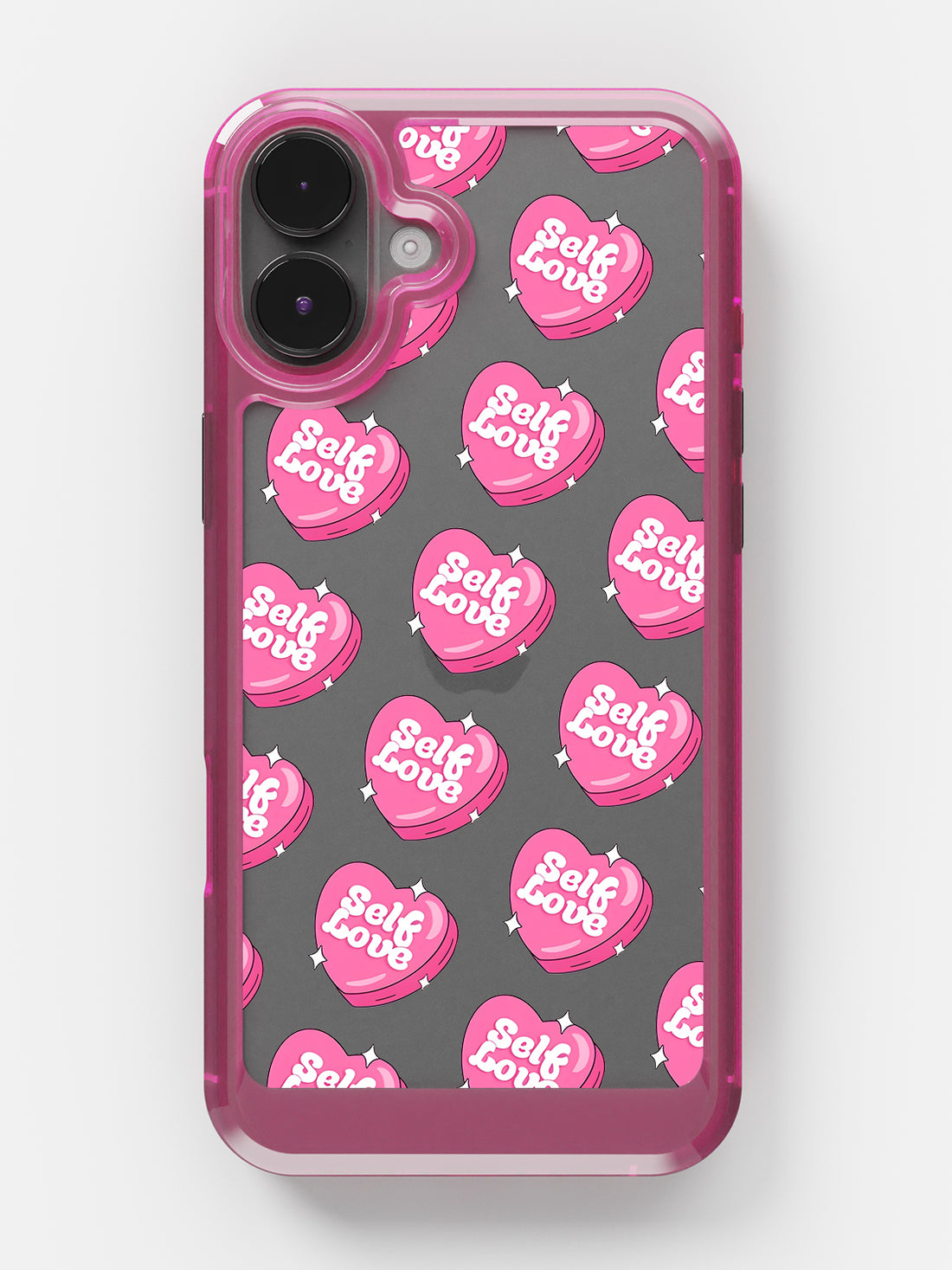 Self Love Clear Case - iPhone 16 (Pink)