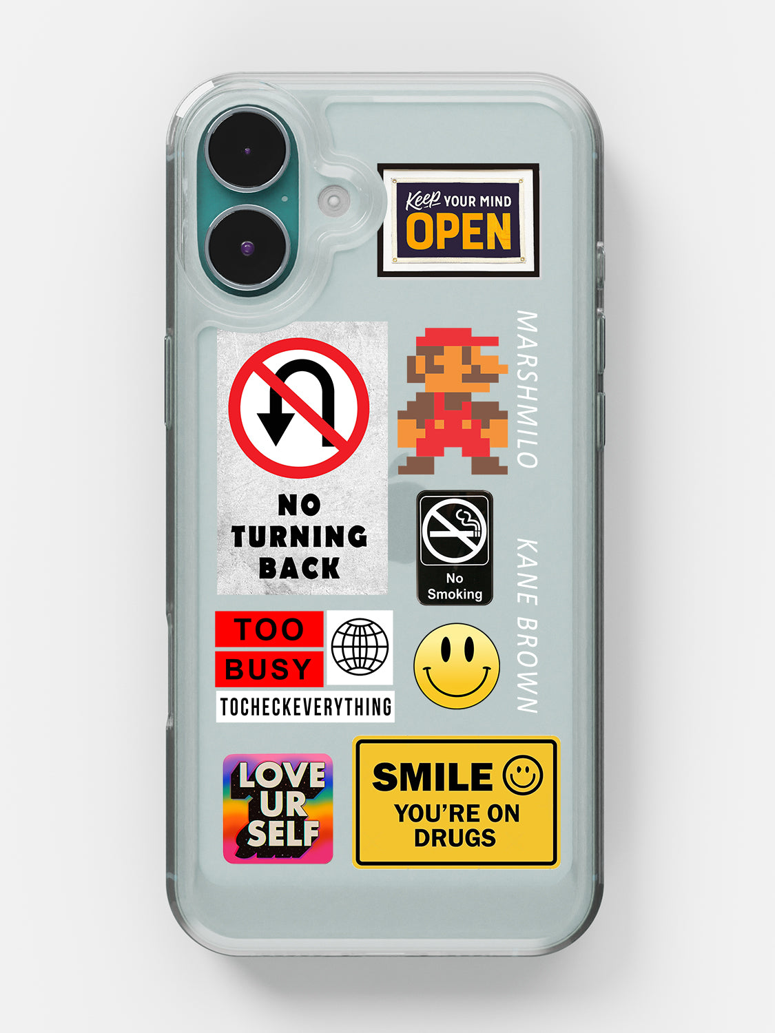 Random Stickers Clear Case - iPhone 16 Plus