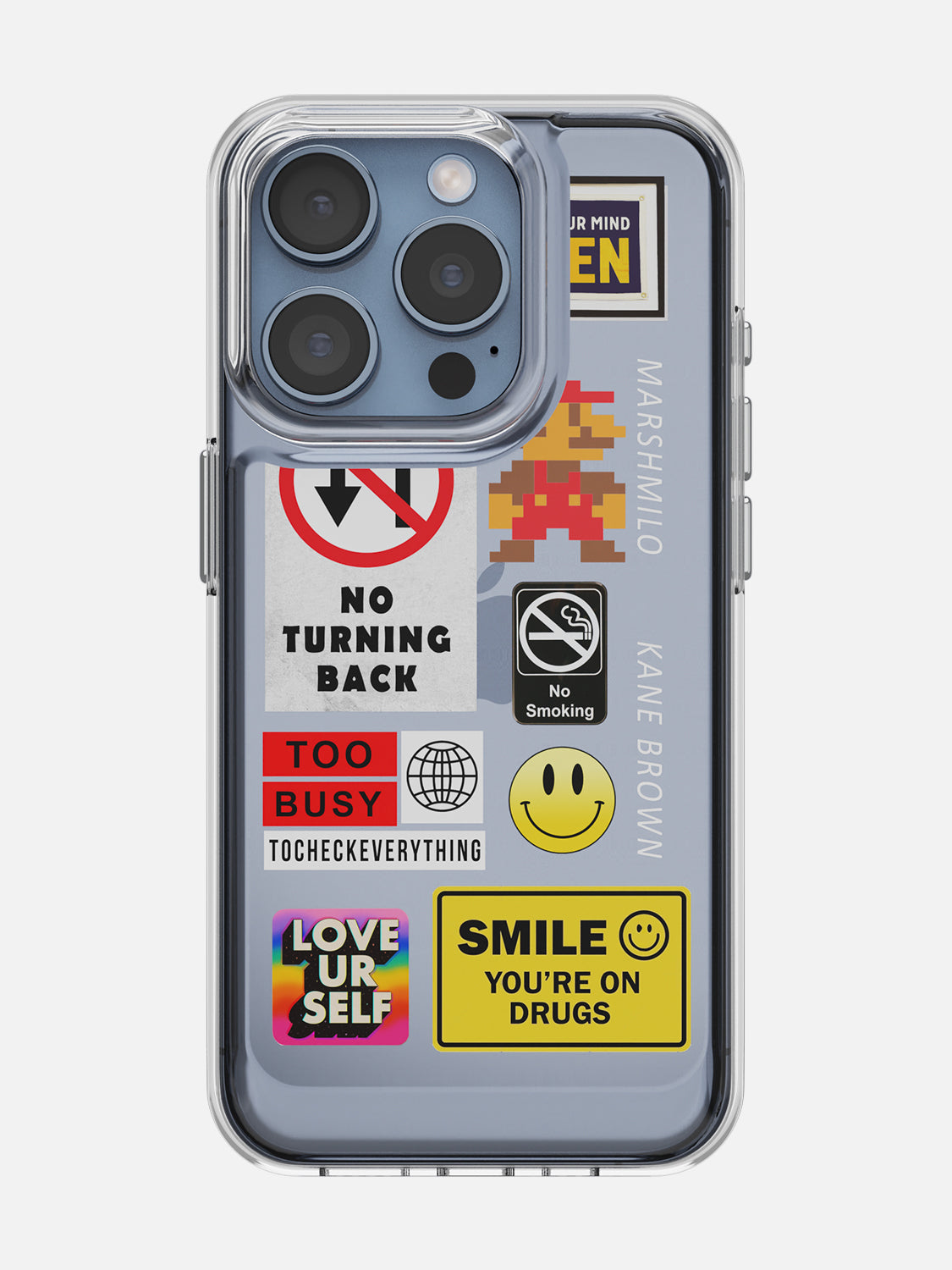 Random Stickers Clear Case - iPhone 15 Pro