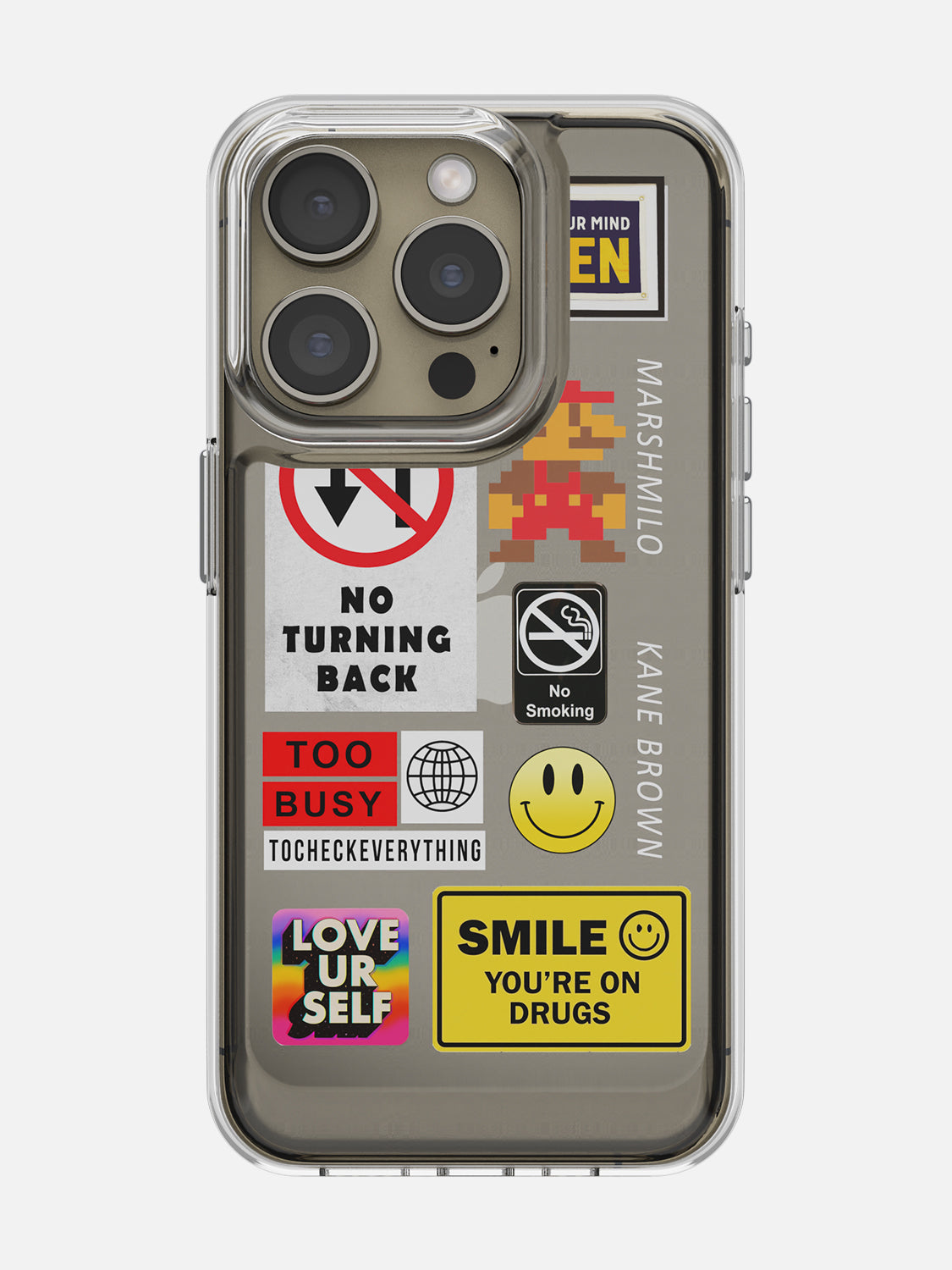 Random Stickers Clear Case - iPhone 15 Pro