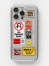 Random Stickers Clear Case - iPhone 16 Pro